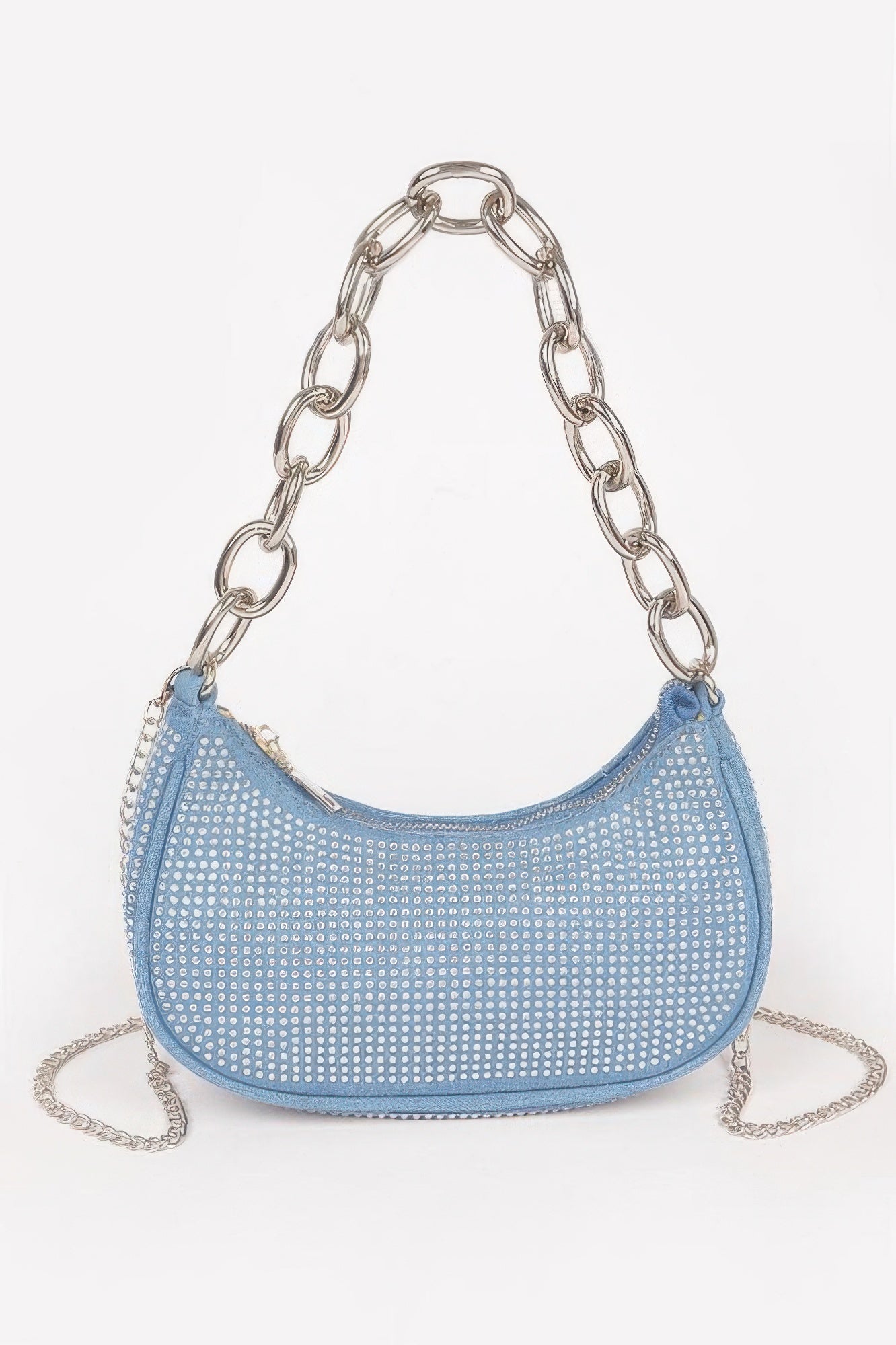 Hot Fix Stone Small Hobo Bag W/chain product image