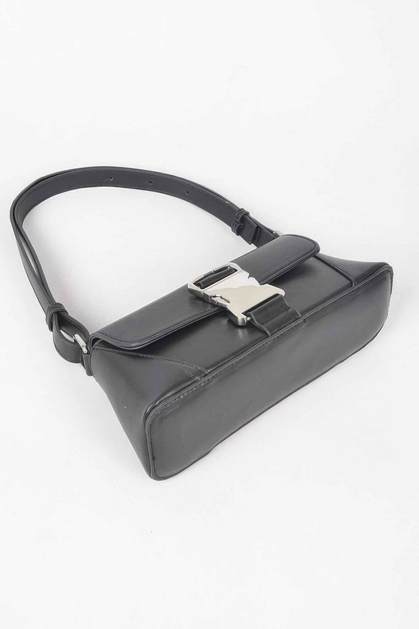 Faux Leather Metal Buckle Shoulder Bag Faux Leather Metal Buckle Shoulder Bag