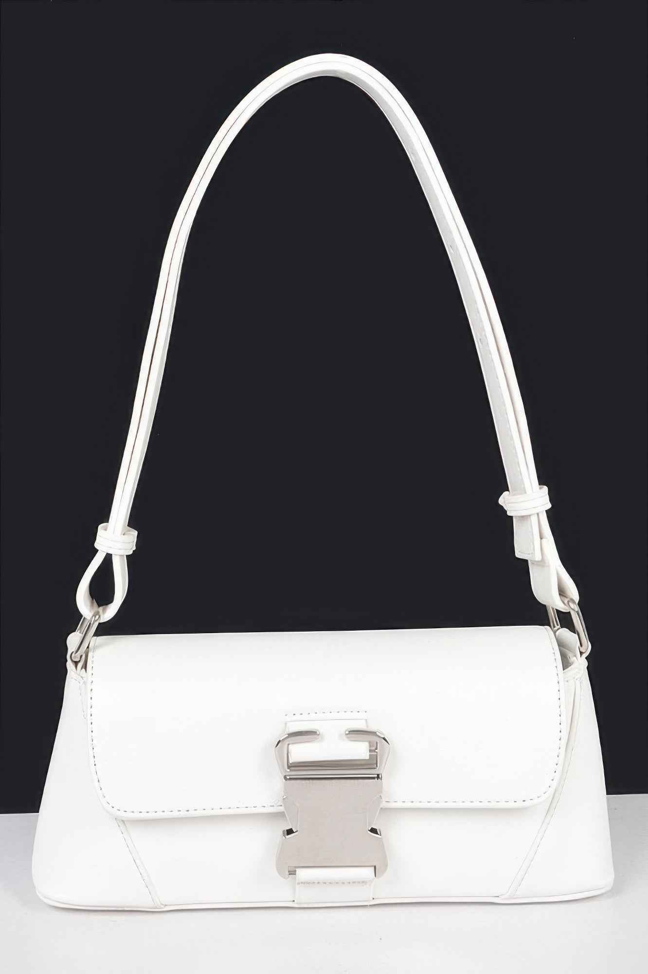 Faux Leather Metal Buckle Shoulder Bag Faux Leather Metal Buckle Shoulder Bag