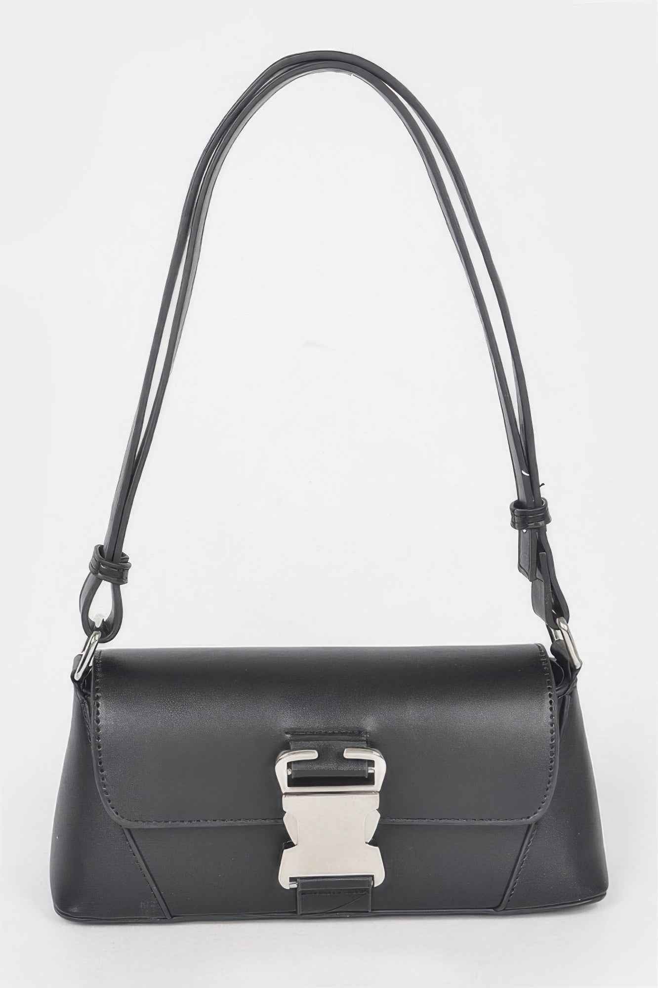 Faux Leather Metal Buckle Shoulder Bag Faux Leather Metal Buckle Shoulder Bag