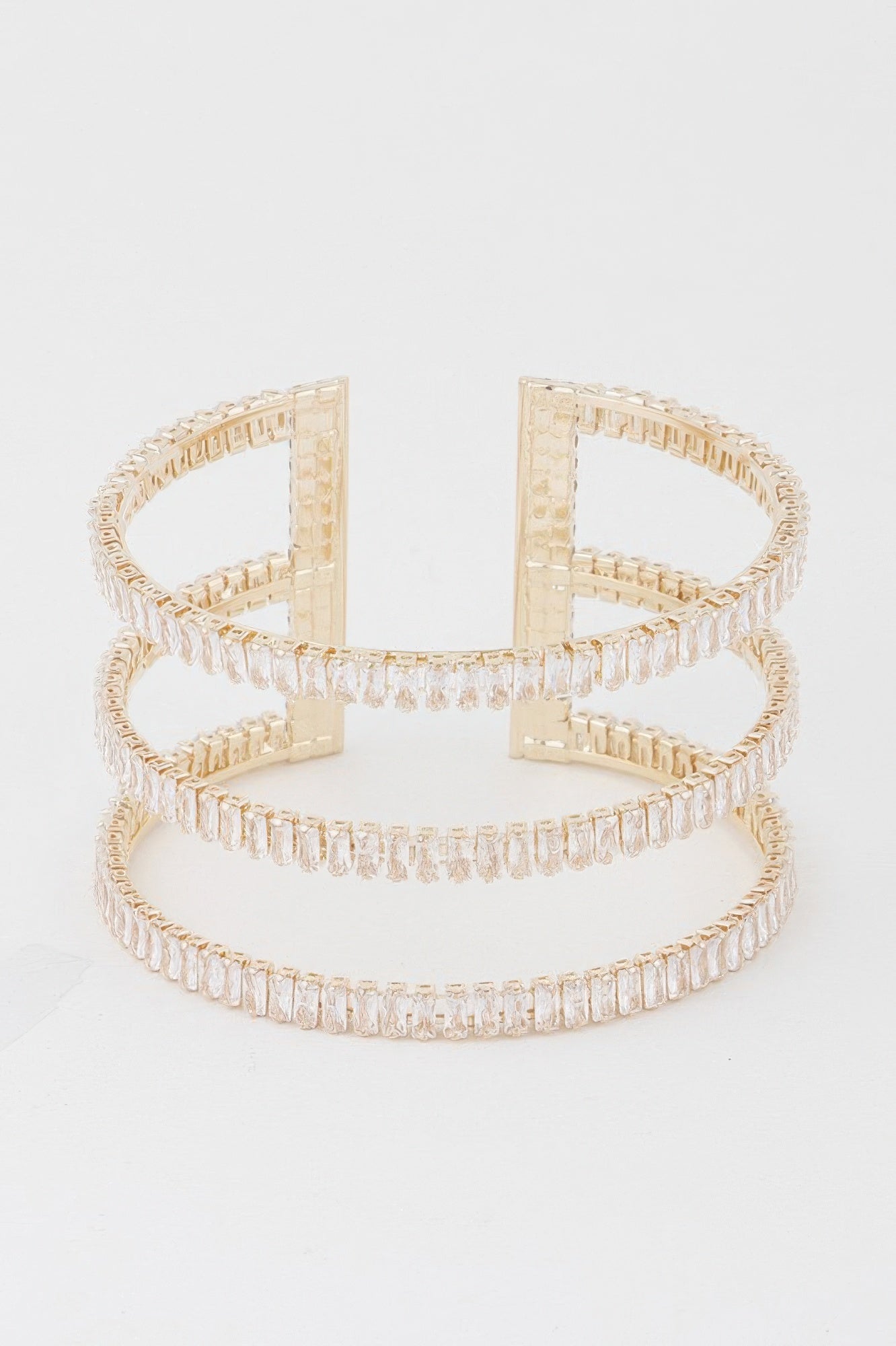 Triple Crystal Open Cuff Bracelet product image