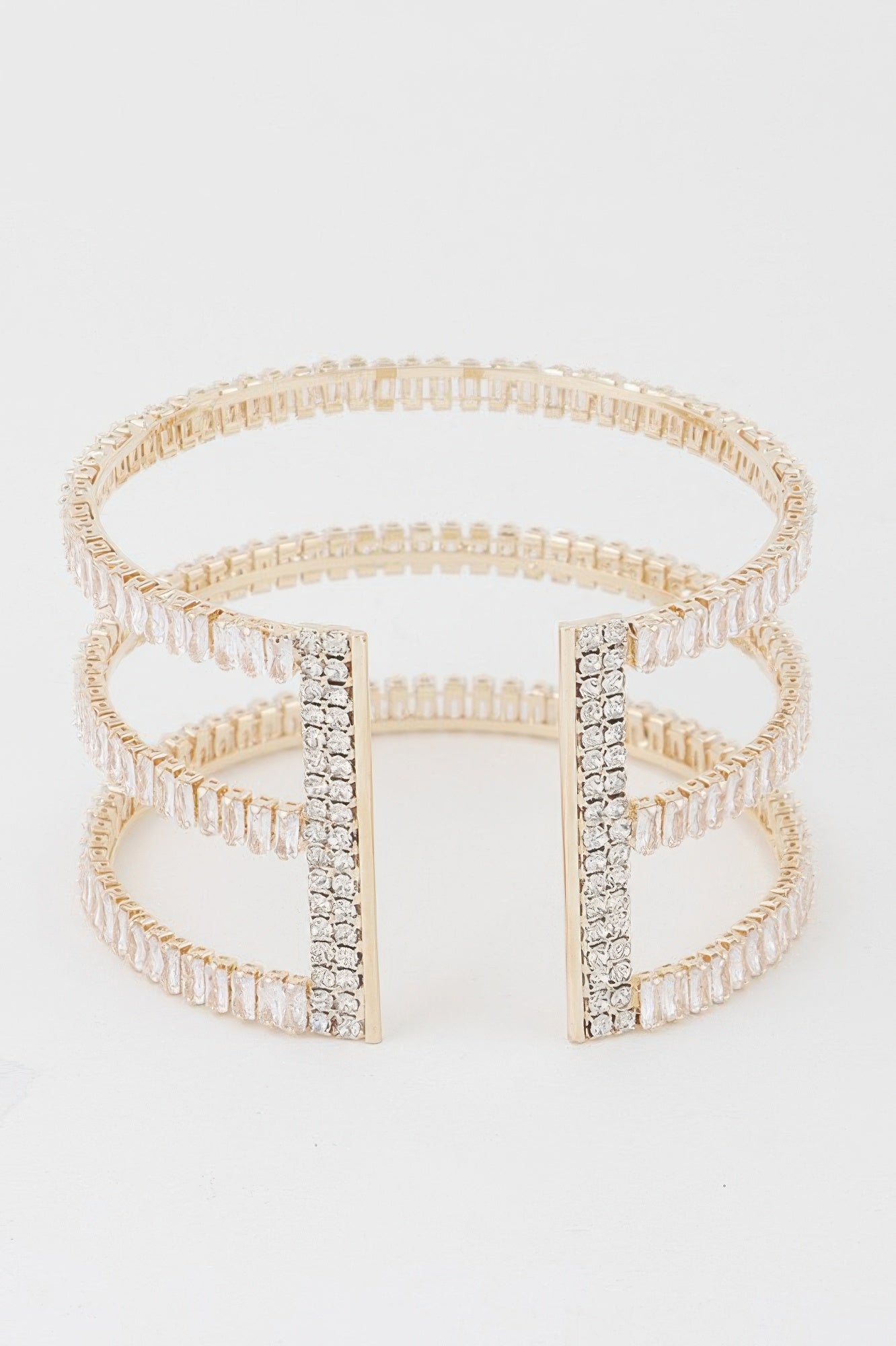 Triple Crystal Open Cuff Bracelet product image