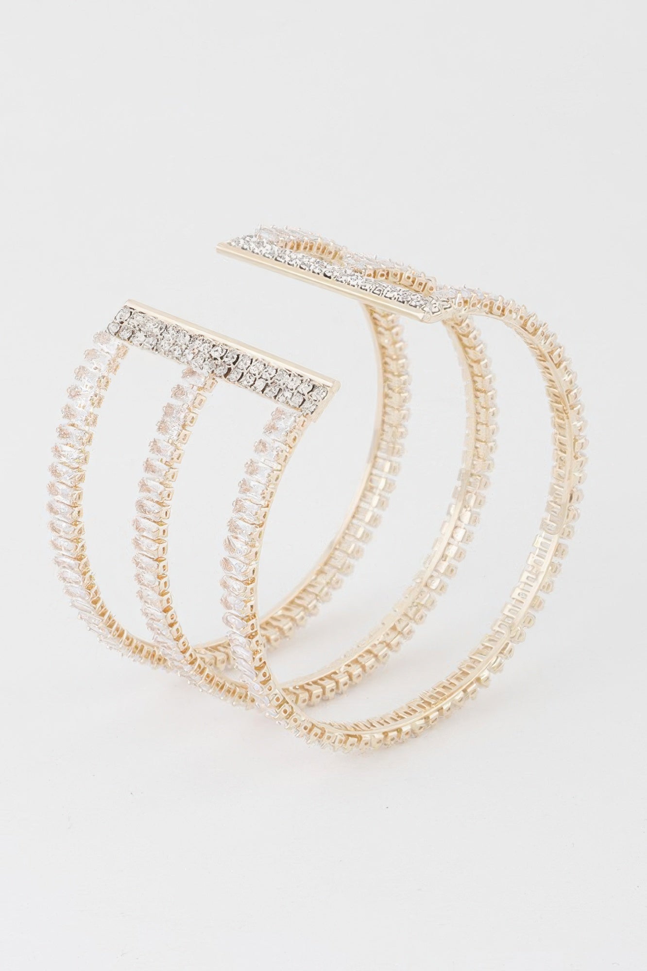 Triple Crystal Open Cuff Bracelet product image