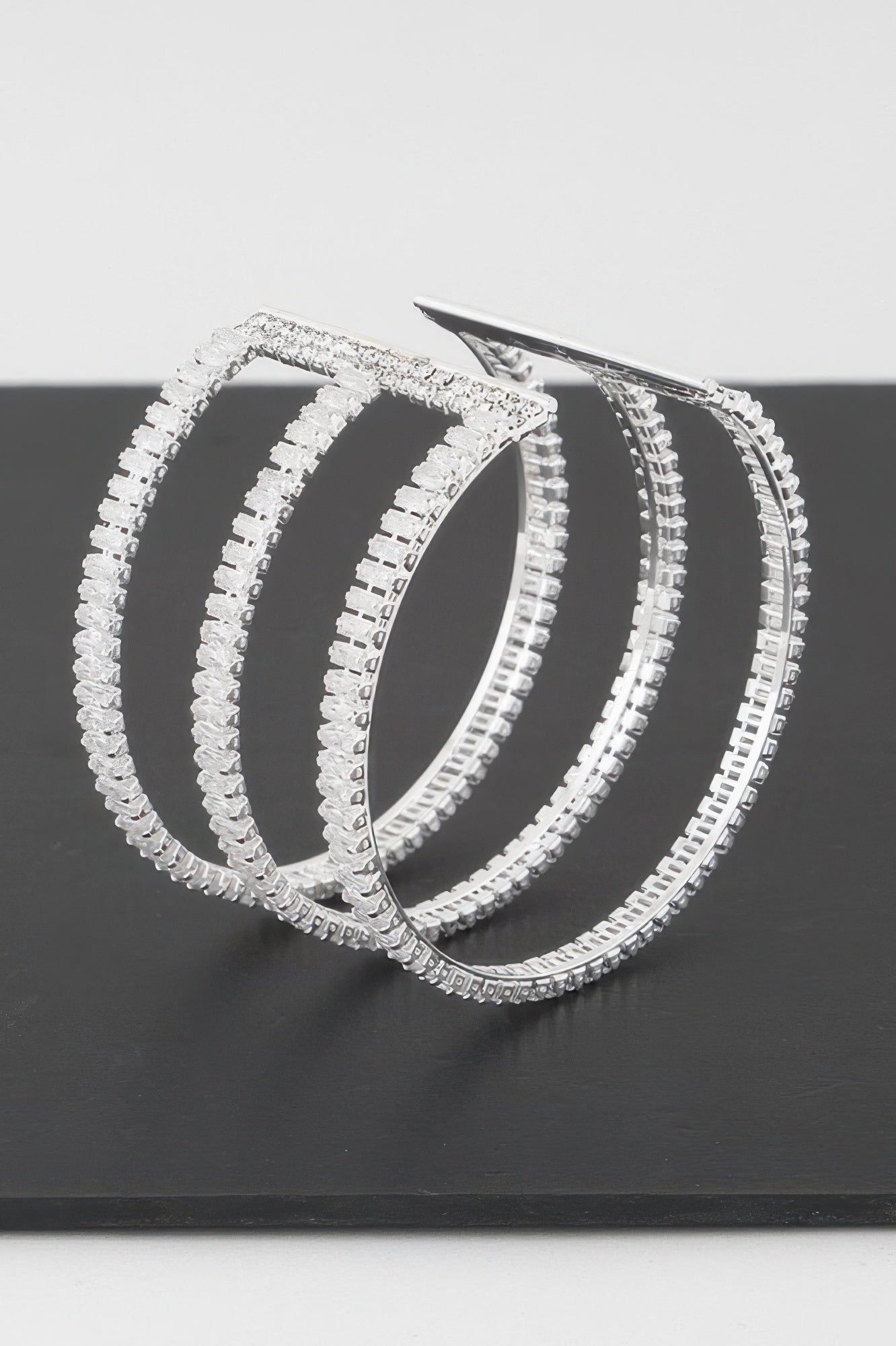 Triple Crystal Open Cuff Bracelet product image