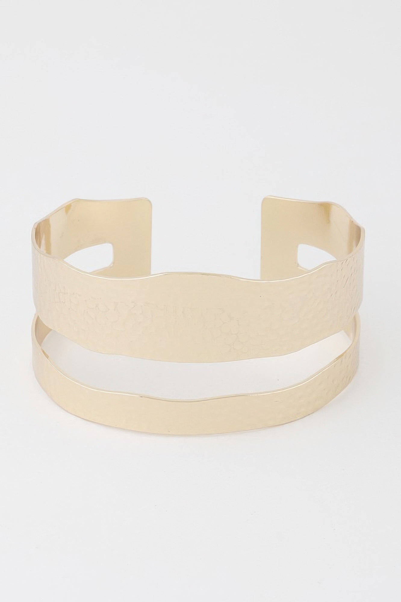 Double Hammered Open Cuff Bracelet product image