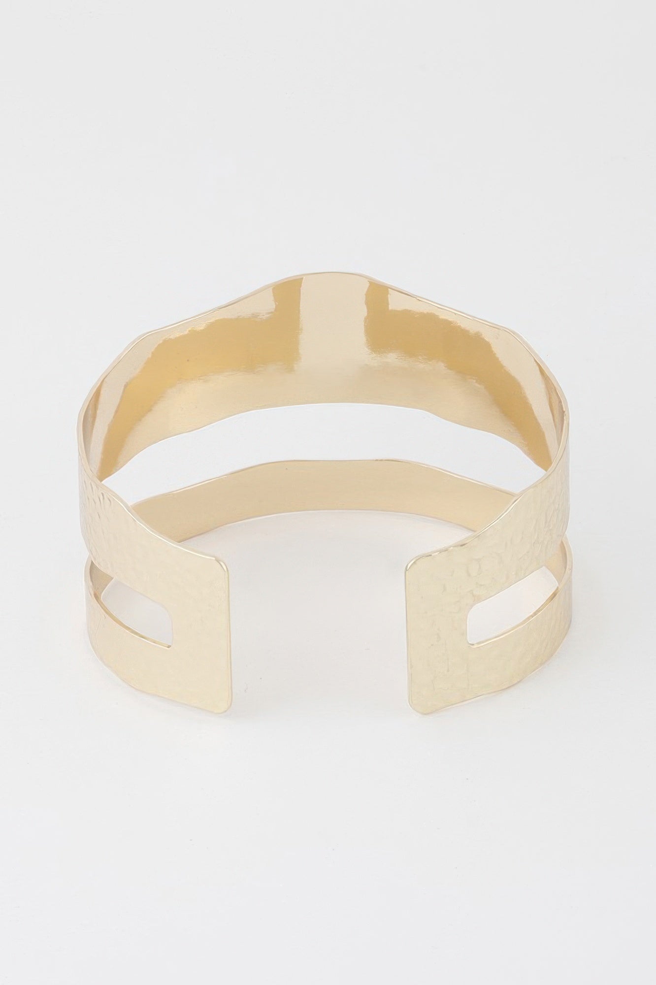 Double Hammered Open Cuff Bracelet product image