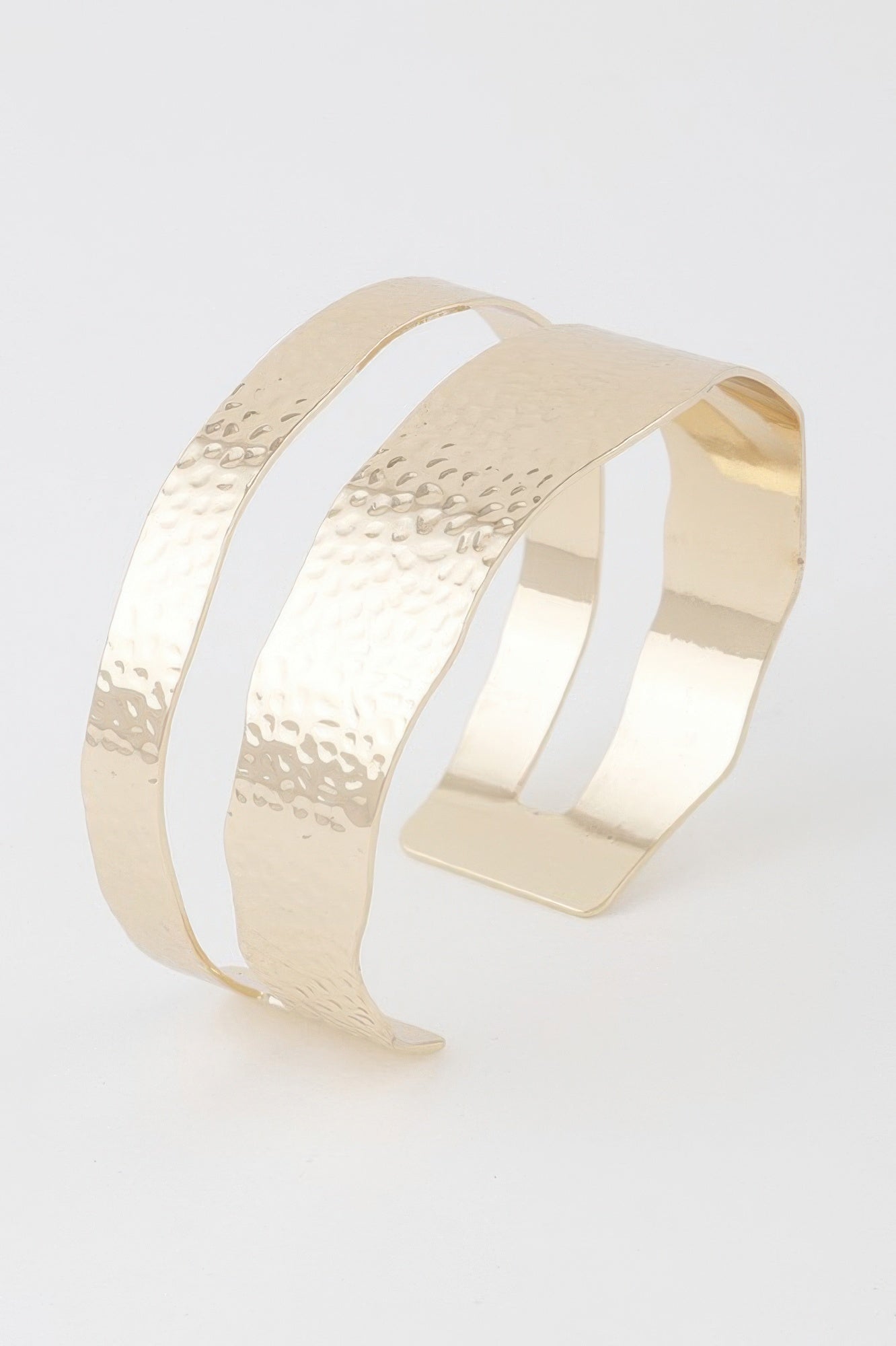 Double Hammered Open Cuff Bracelet product image