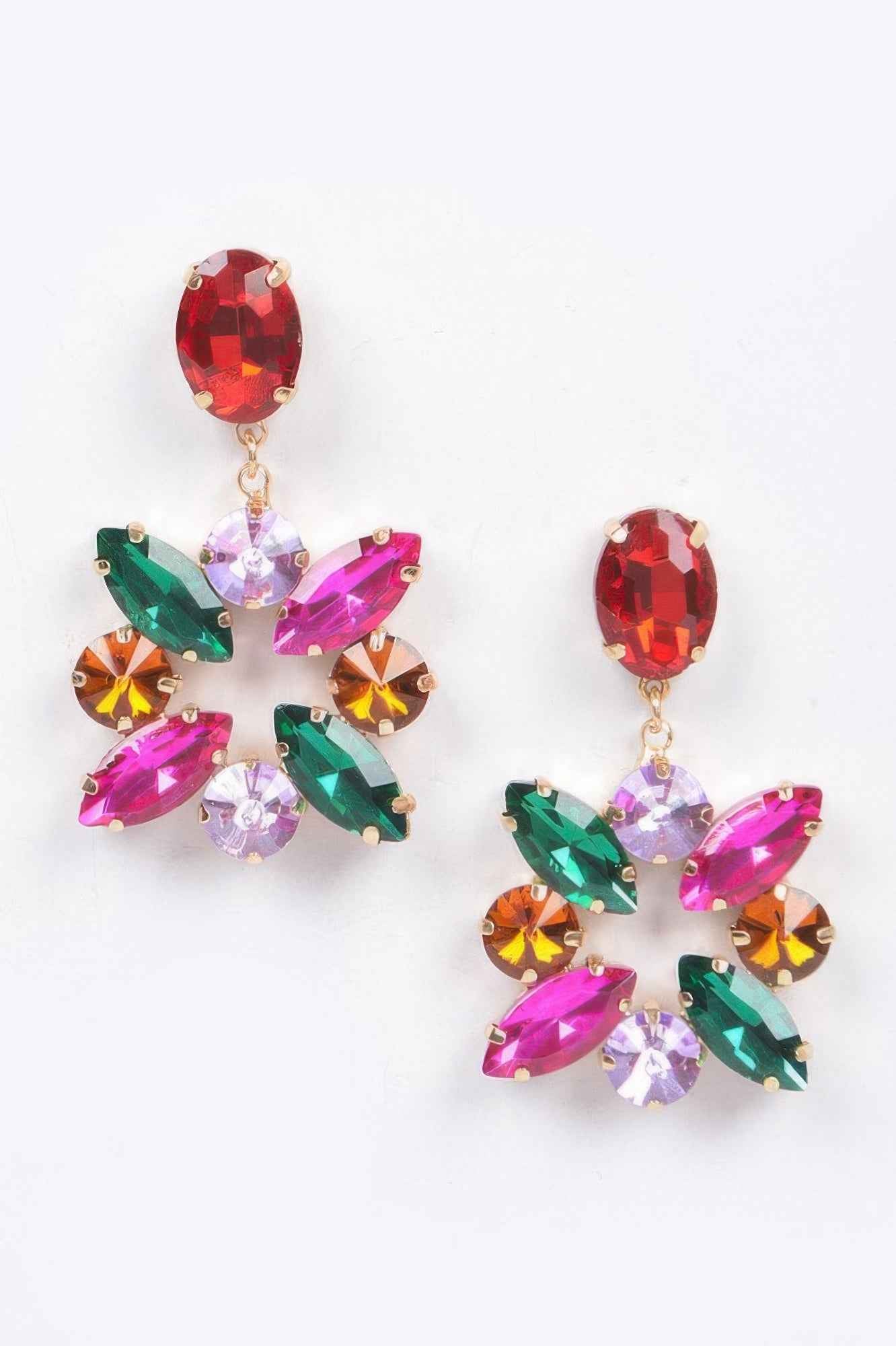 Multi Rhinestone Dangle Earring Multi Rhinestone Dangle Earring