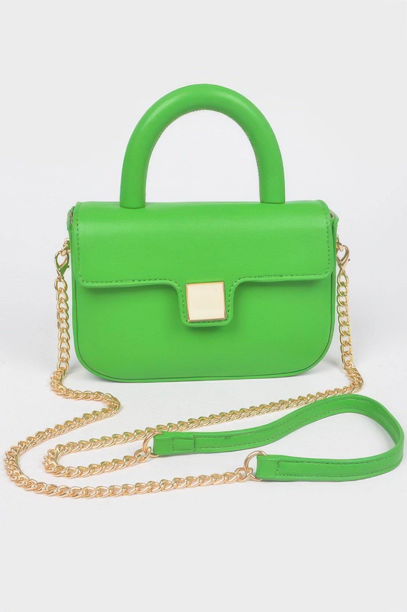 Faux Leather Top Handle Flap Crossbody Bag product image