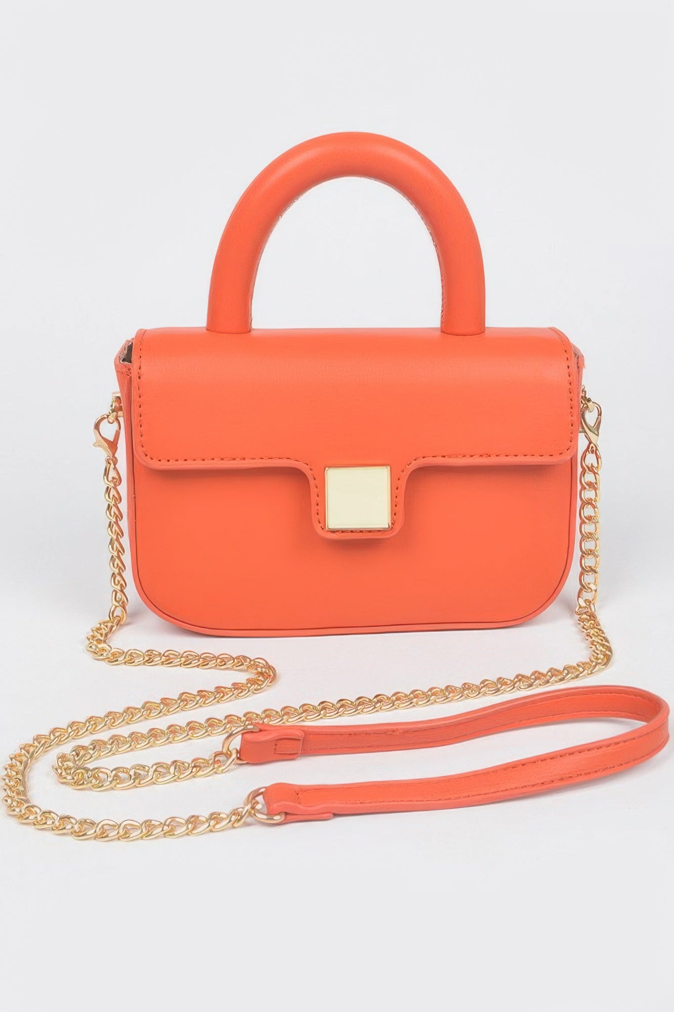 Faux Leather Top Handle Flap Crossbody Bag product image