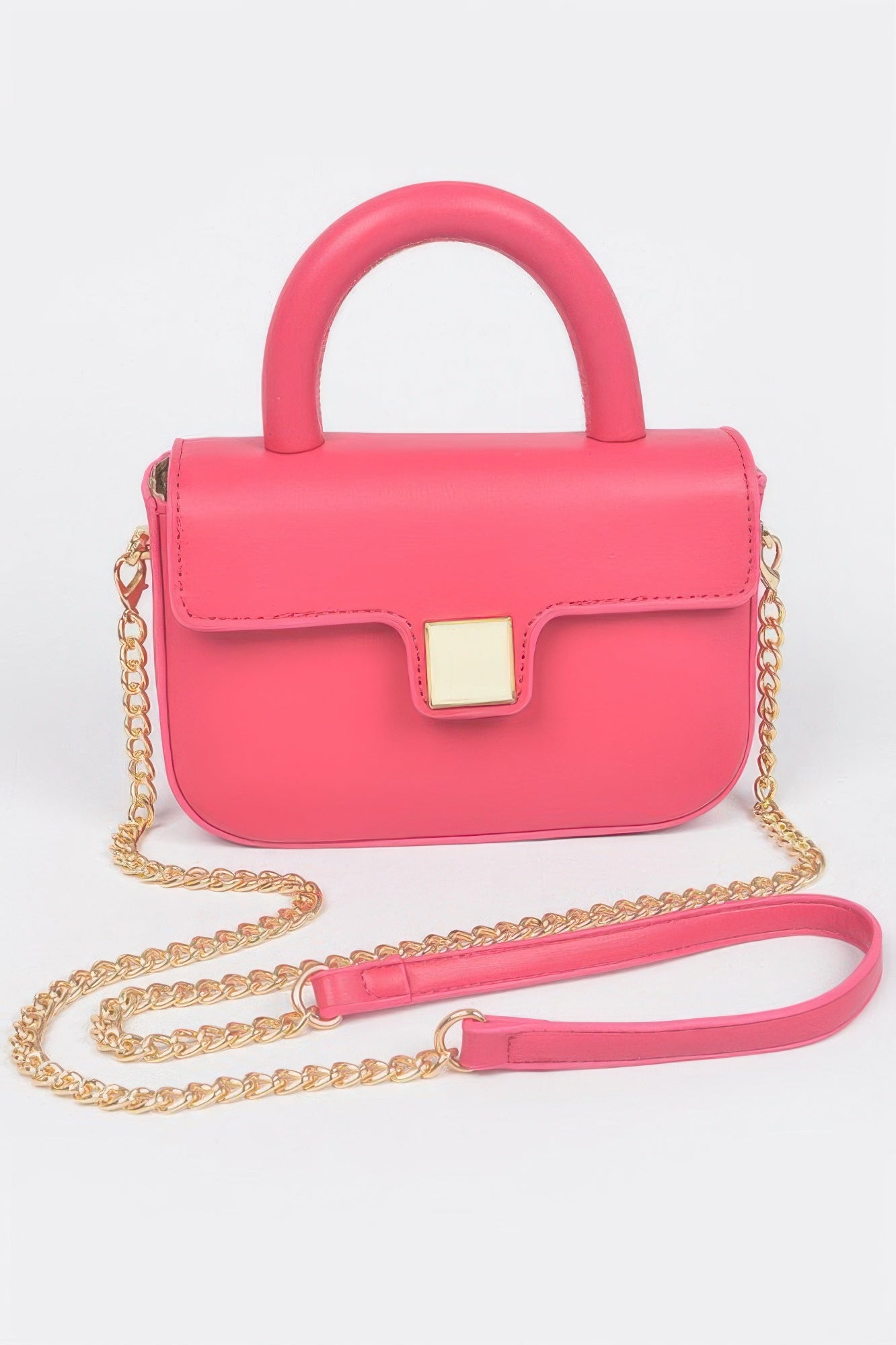Faux Leather Top Handle Flap Crossbody Bag product image