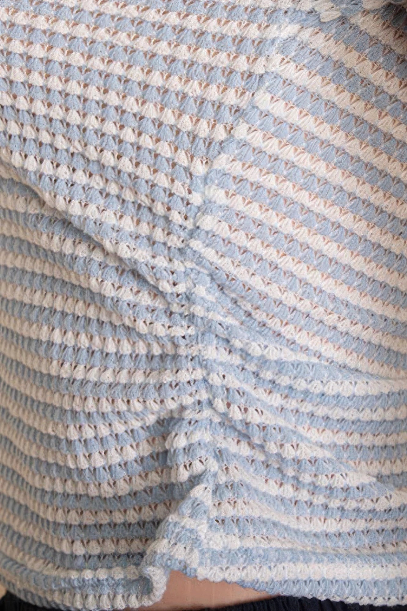 Women's Pineapple Knit Striped Polo Crop Top product image