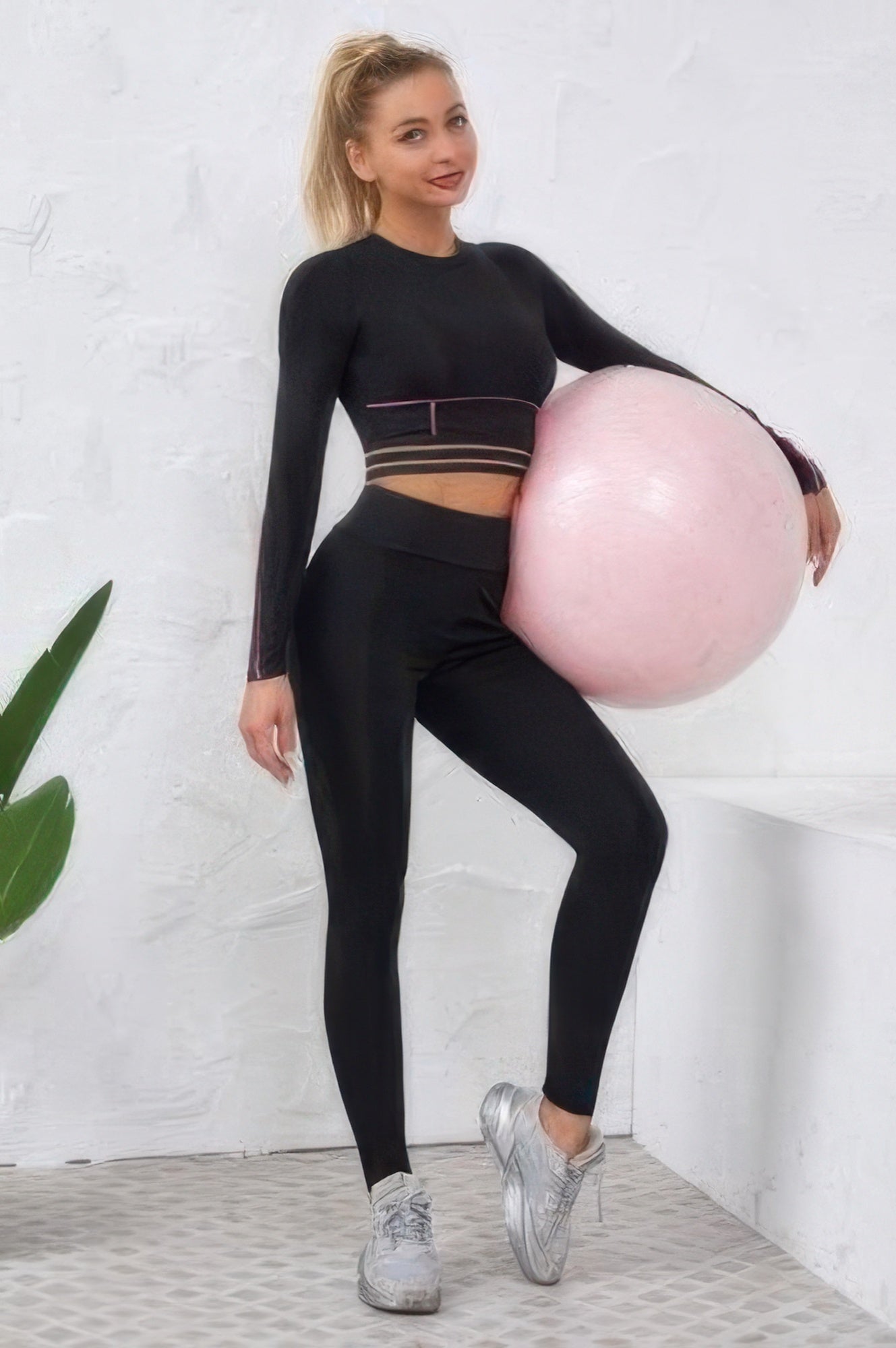 Color Block Two Piece Yoga Set product image