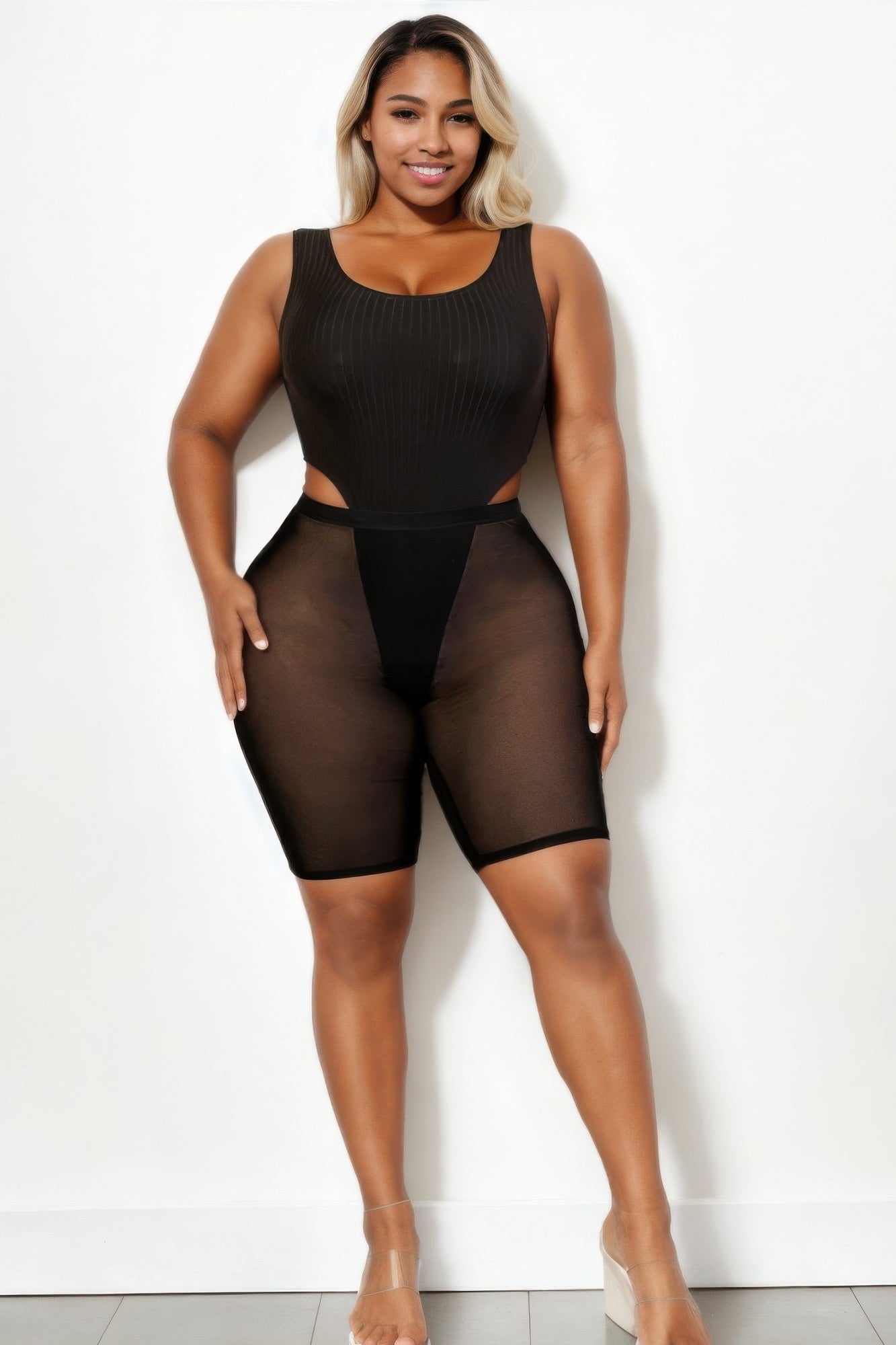 Plus Size Mesh Biker Shorts product image
