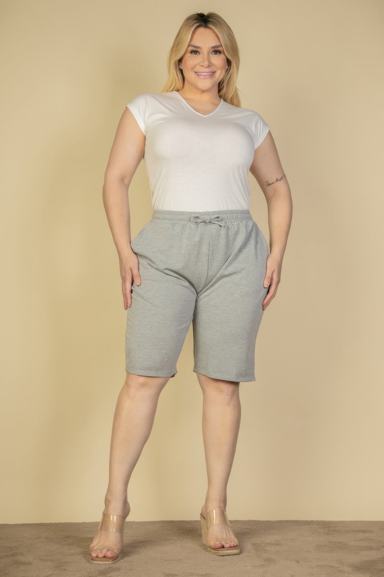 Plus Size French Terry Bermuda Shorts product image