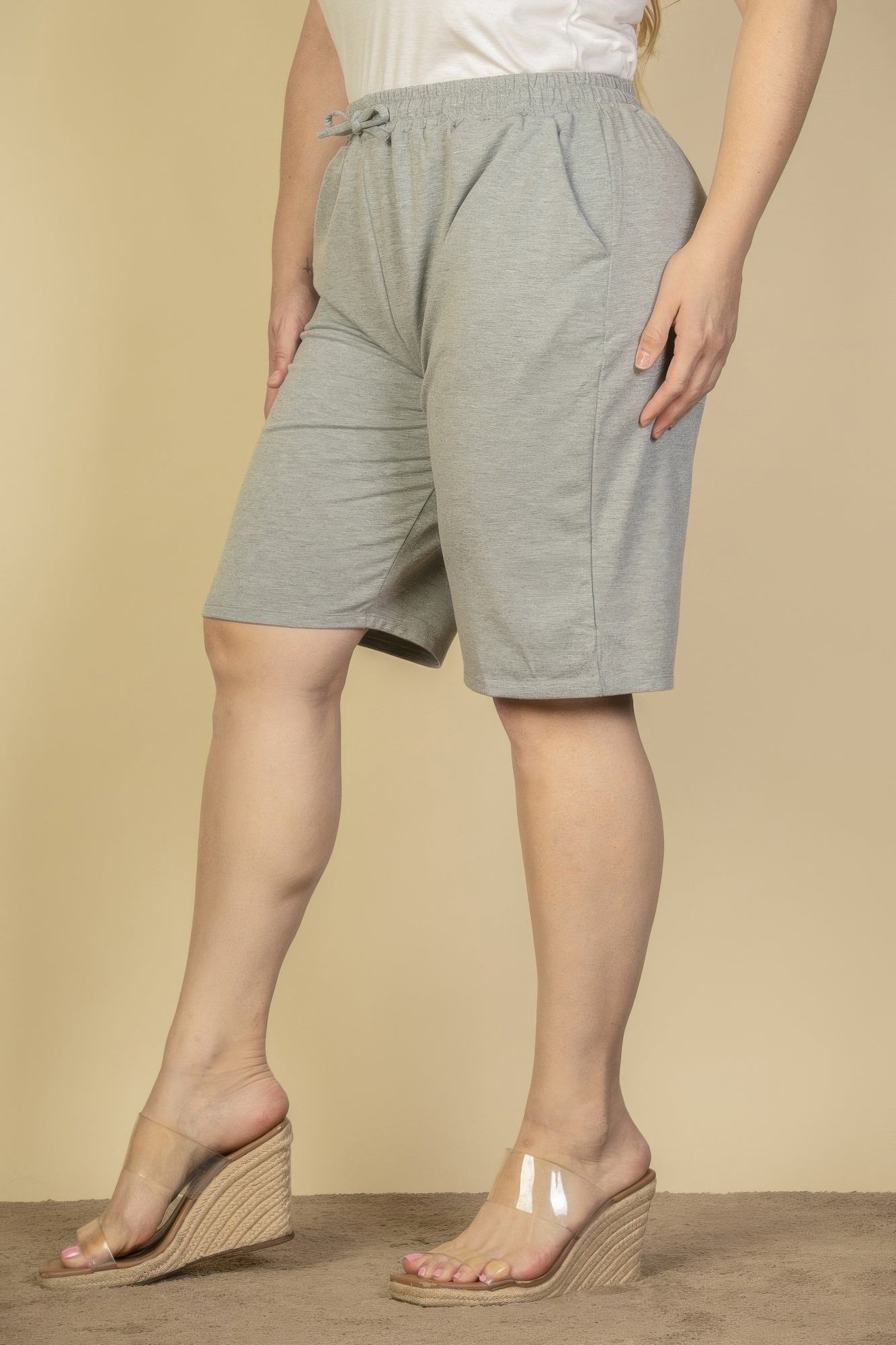 Plus Size French Terry Bermuda Shorts product image