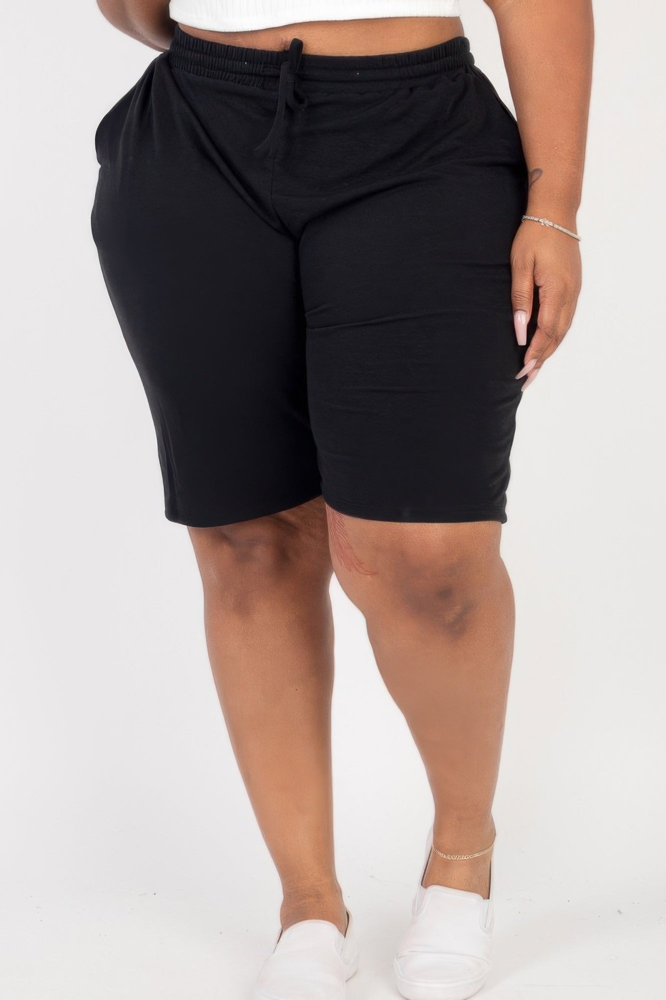 Plus Size French Terry Bermuda Shorts product image