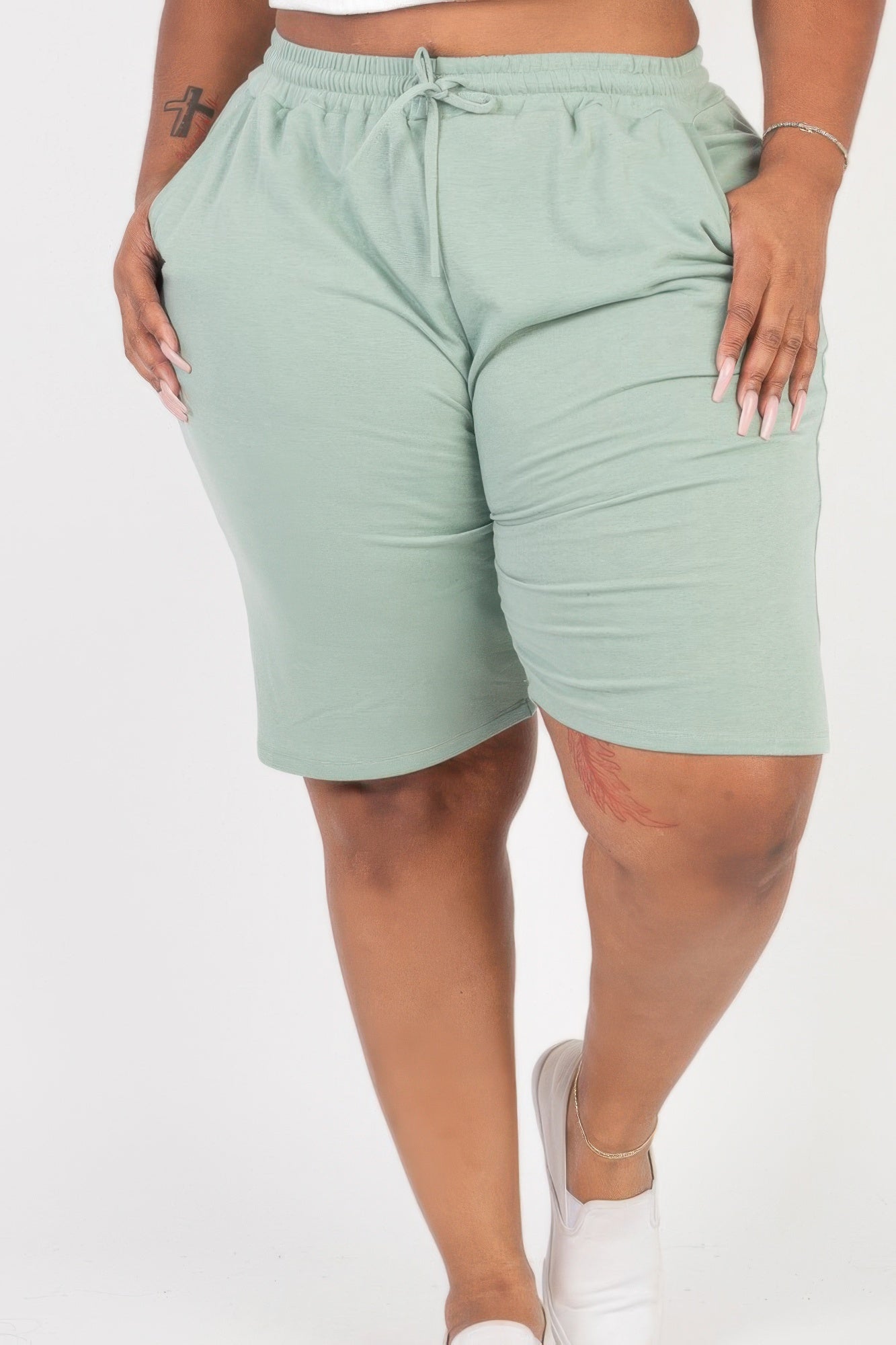 Plus Size French Terry Bermuda Shorts product image