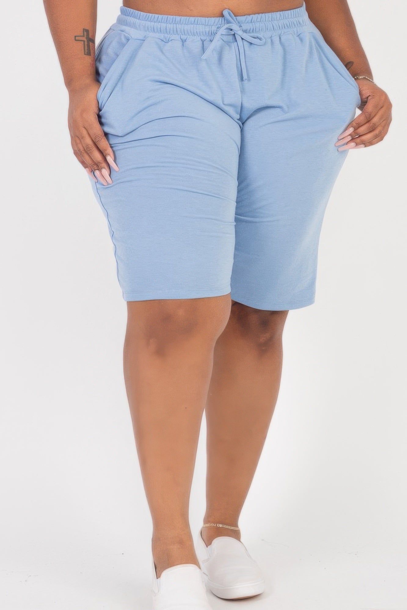 Plus Size French Terry Bermuda Shorts product image