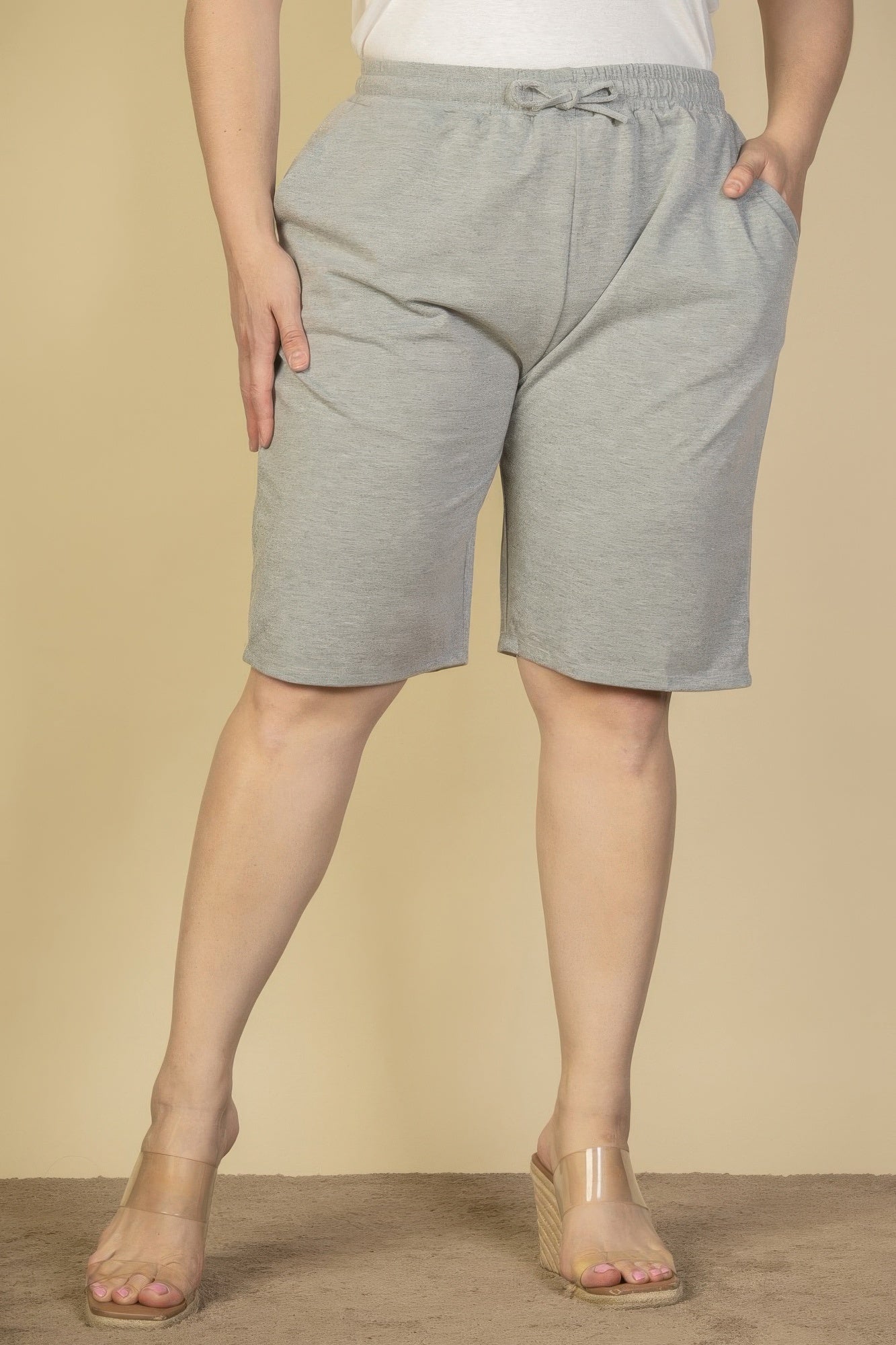 Plus Size French Terry Bermuda Shorts product image