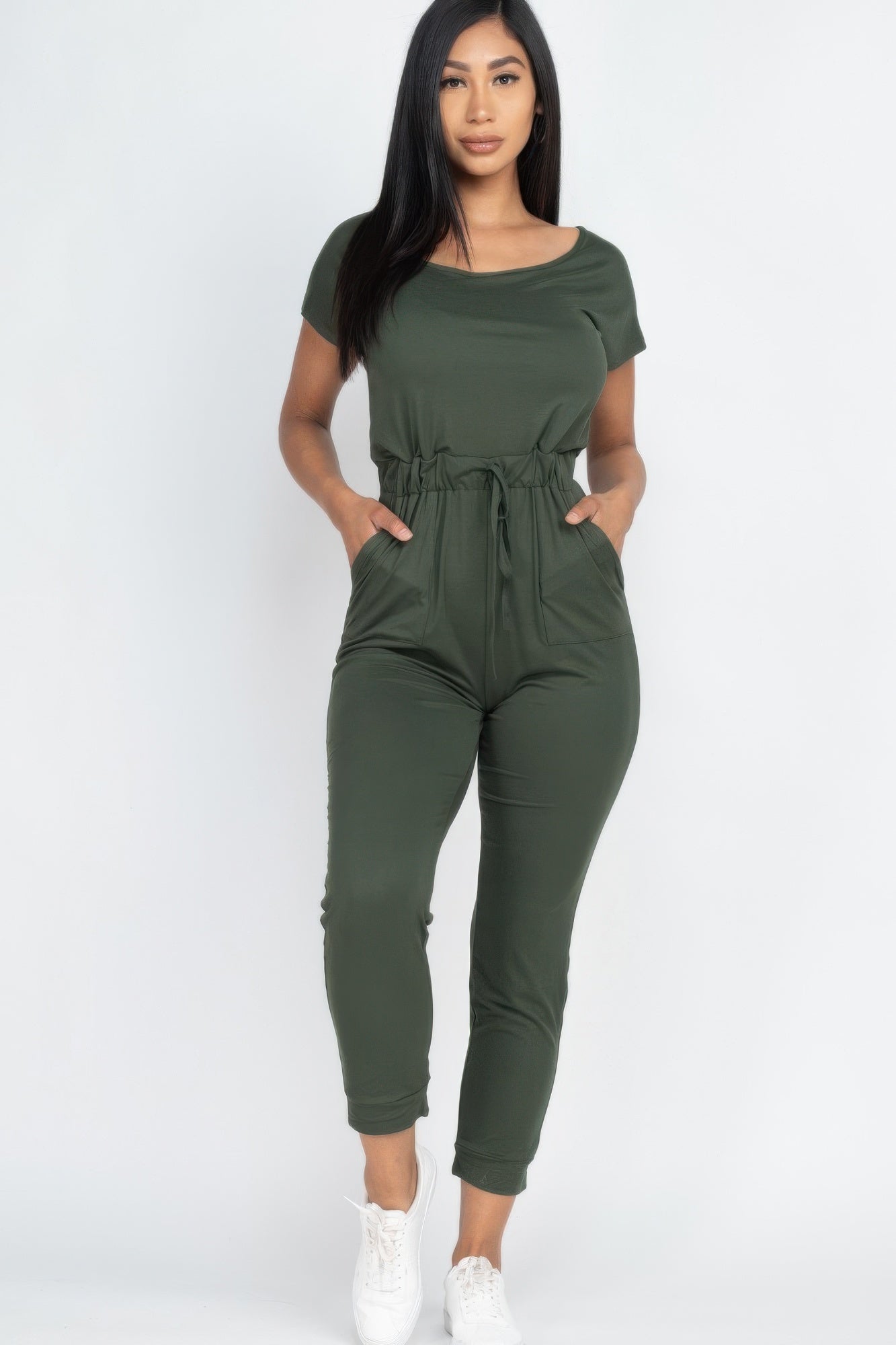 Two-way Shoulder Drawstring Jumpsuit product image
