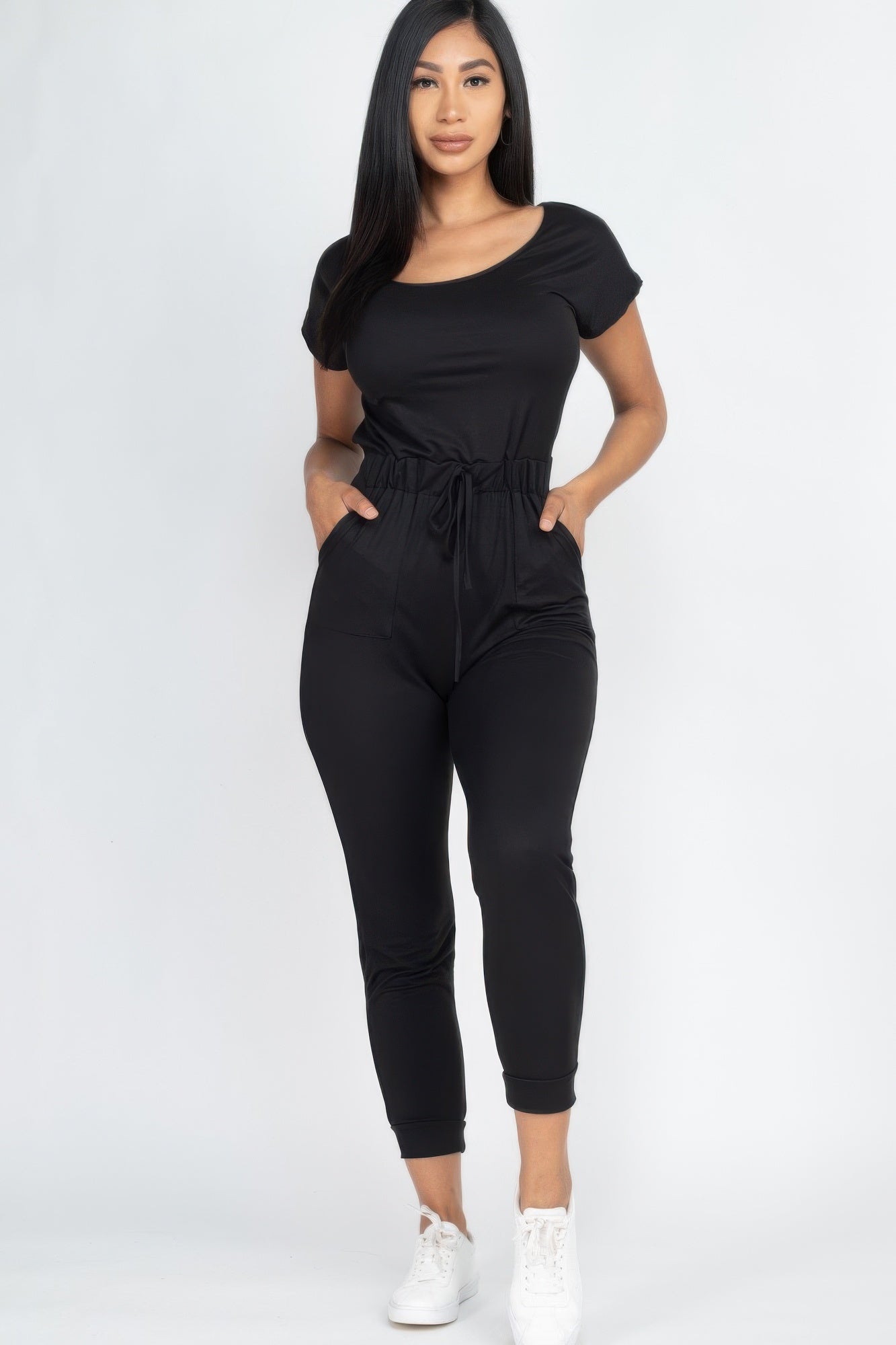 Two-way Shoulder Drawstring Jumpsuit product image