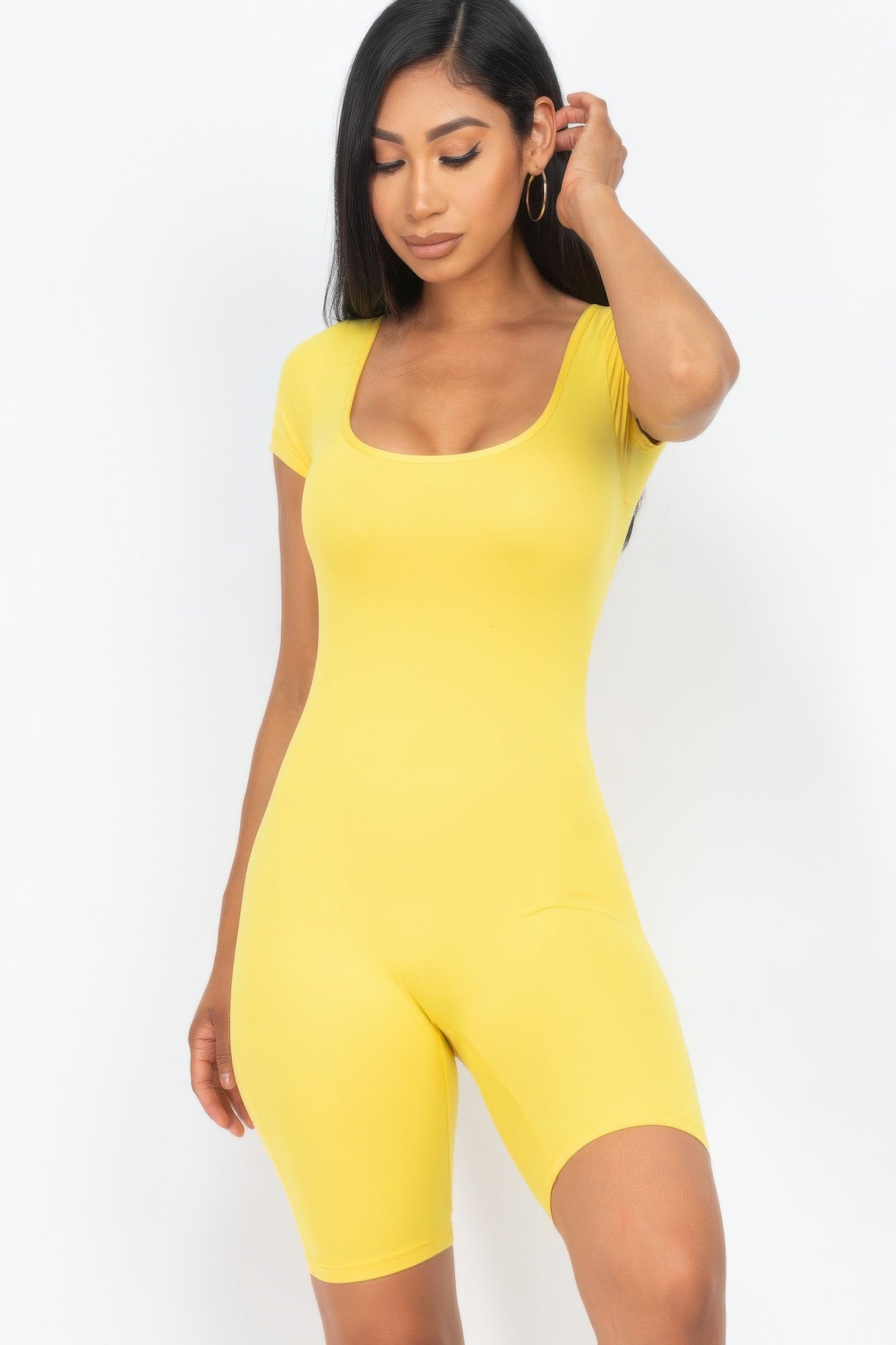 Short Sleeve Scoop Neck Bodycon Romper product image