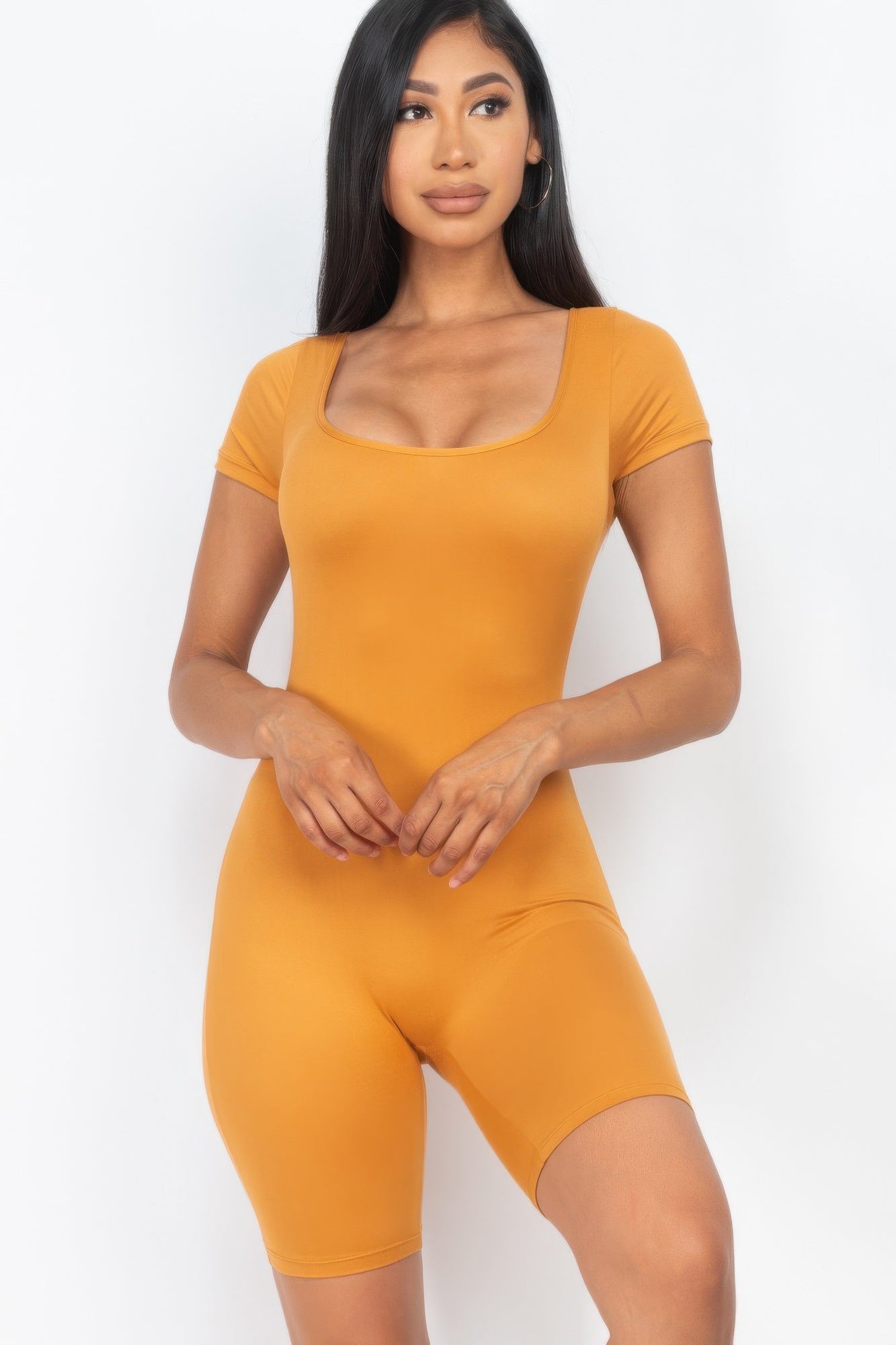 Short Sleeve Scoop Neck Bodycon Romper product image