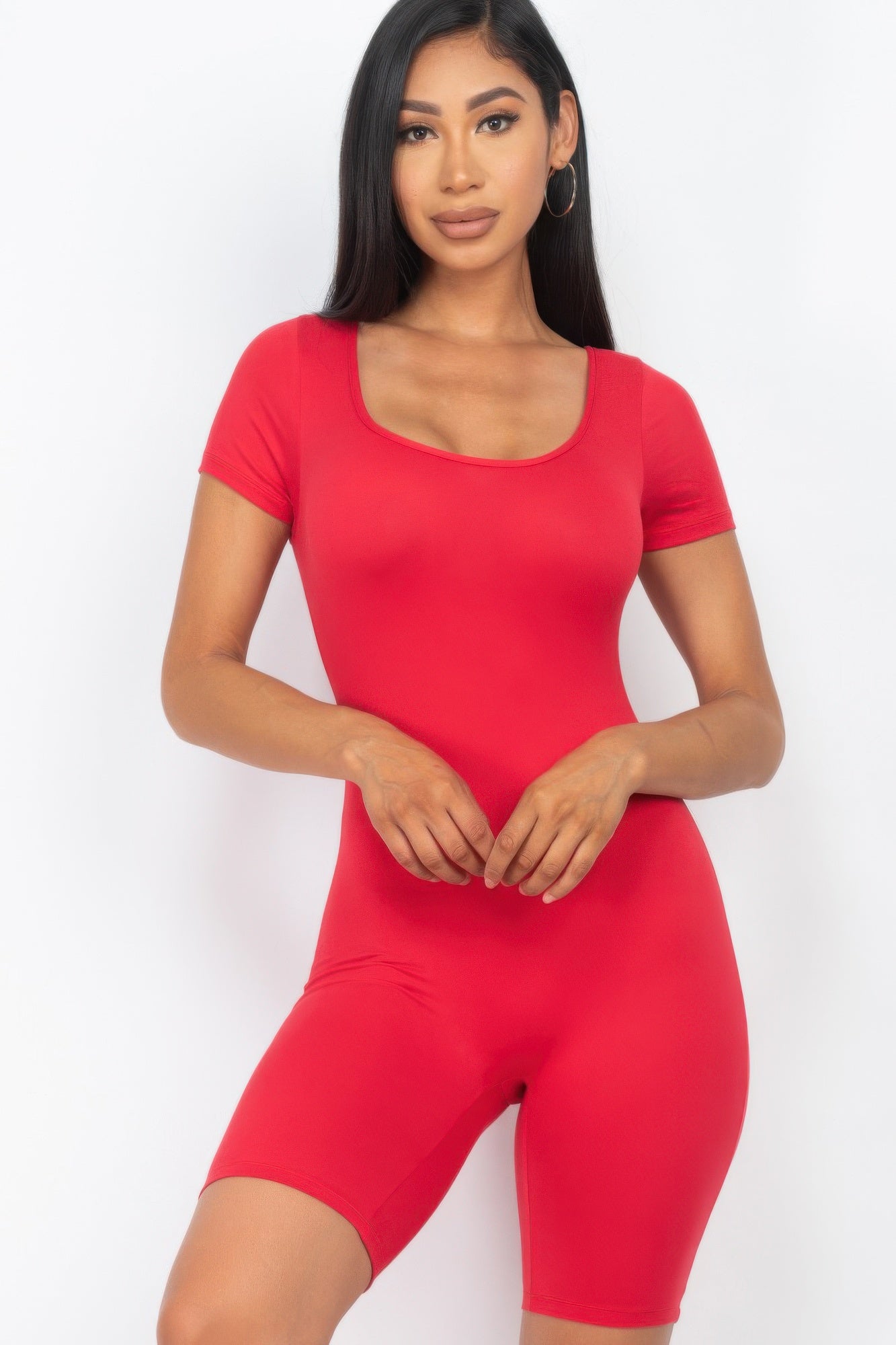 Short Sleeve Scoop Neck Bodycon Romper product image