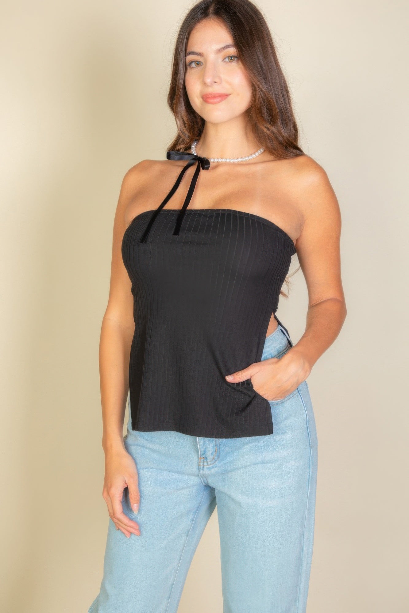Side Slit Bandeau Tube Top product image
