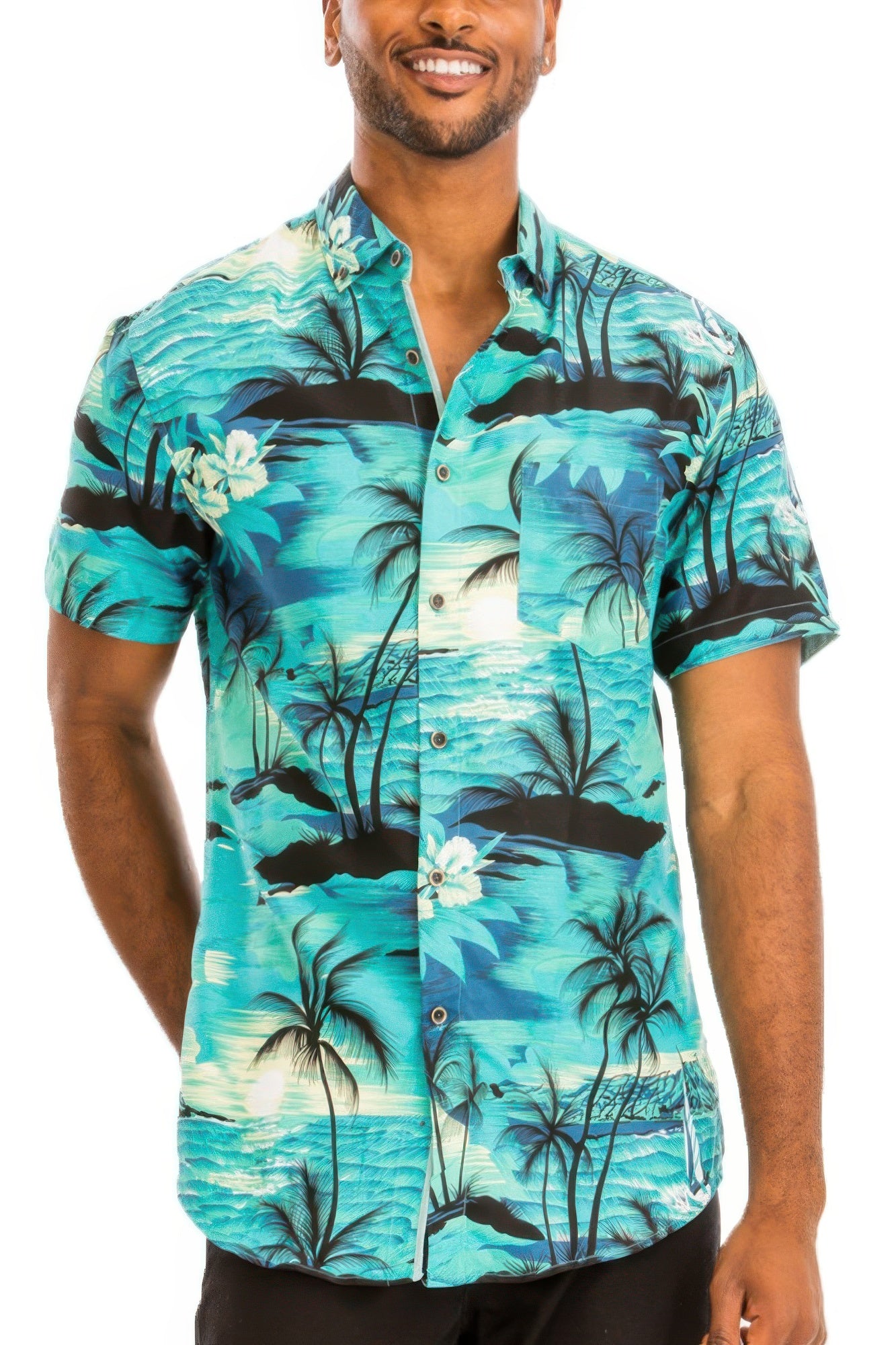 Hawaiian Print Button Down Shirt product image