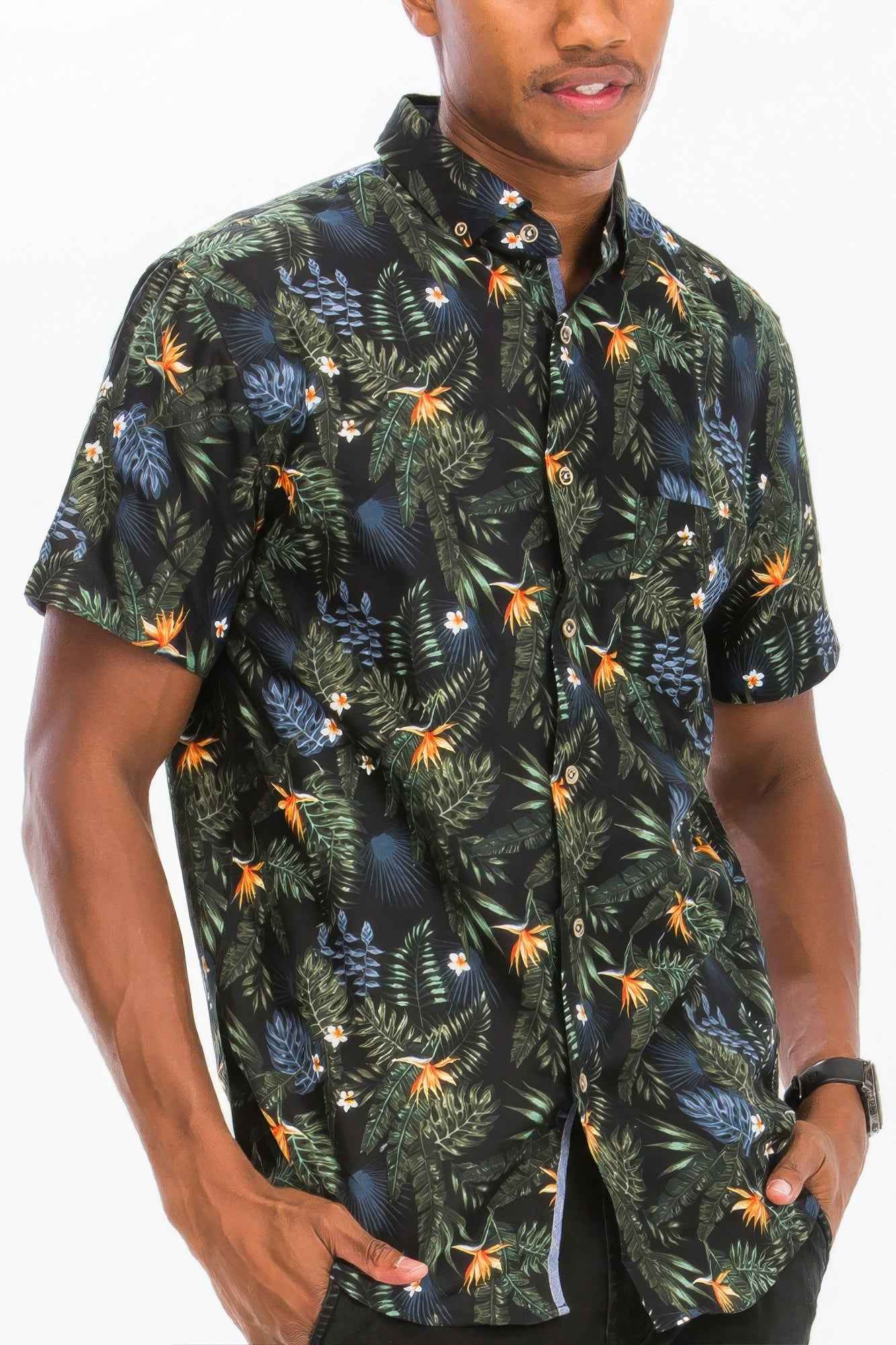 Hawaiian Print Button Down Shirt Hawaiian Print Button Down Shirt