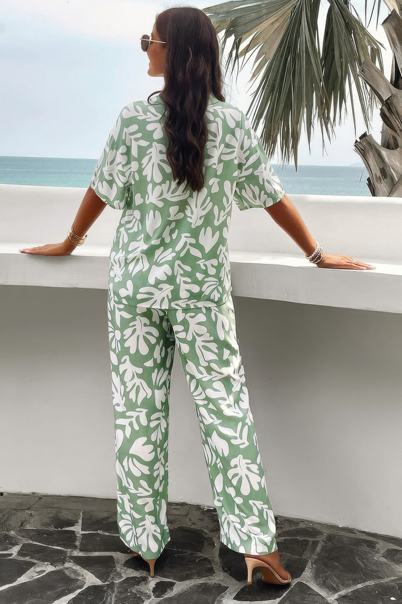 Two Piece Random Printed Short Sleeve Fit Set product image