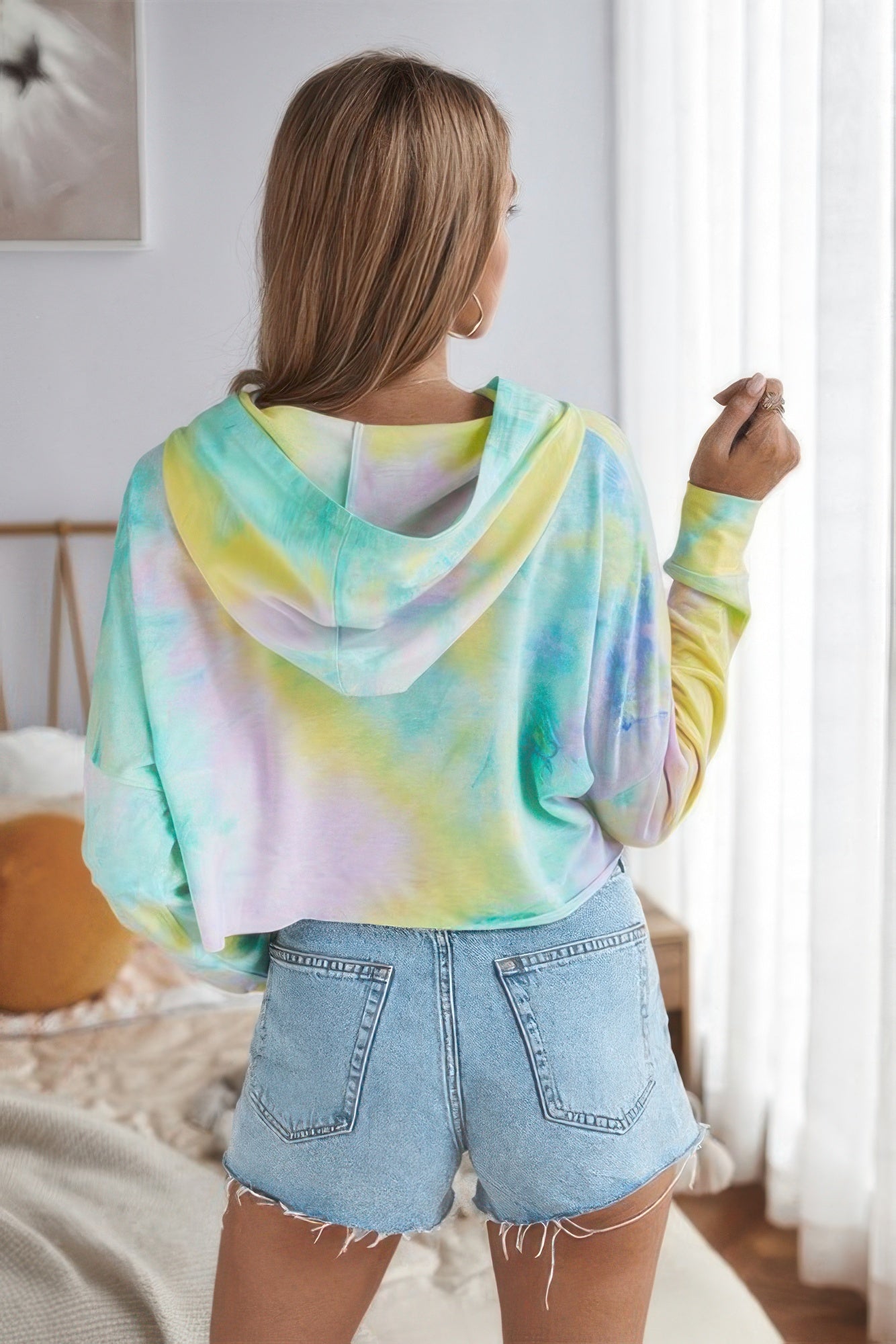 Tie Dye Crop Loose Pullover Hoodie product image