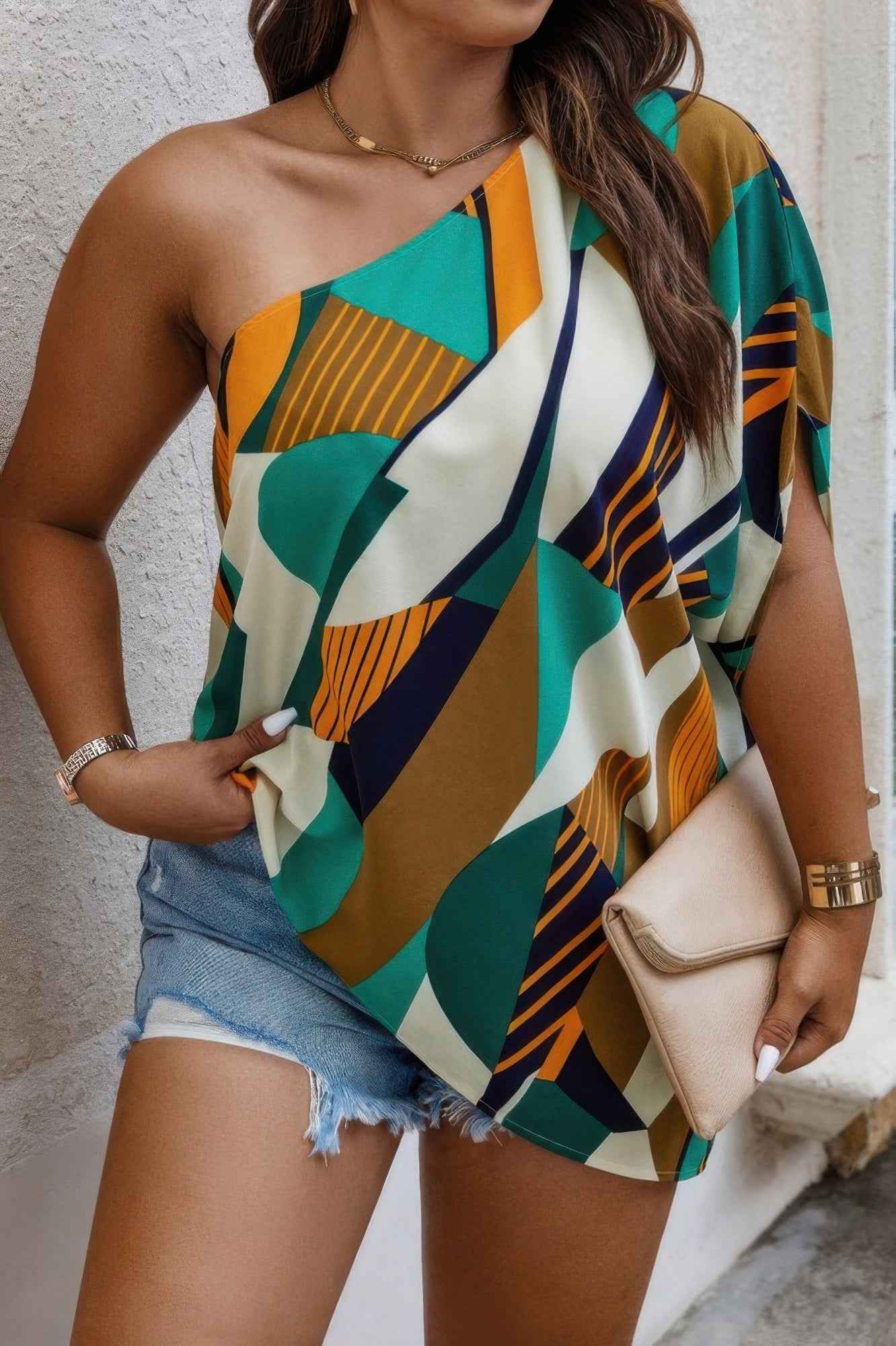 Plus Size One Shoulder Asymmetrical Hem Blouse Plus Size One Shoulder Asymmetrical Hem Blouse