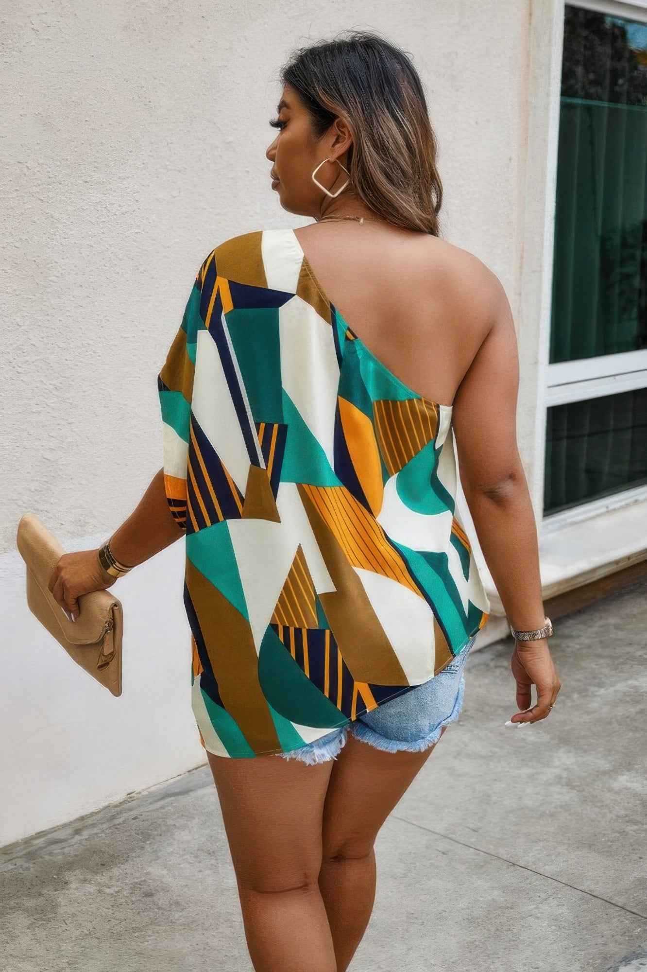 Plus Size One Shoulder Asymmetrical Hem Blouse Plus Size One Shoulder Asymmetrical Hem Blouse