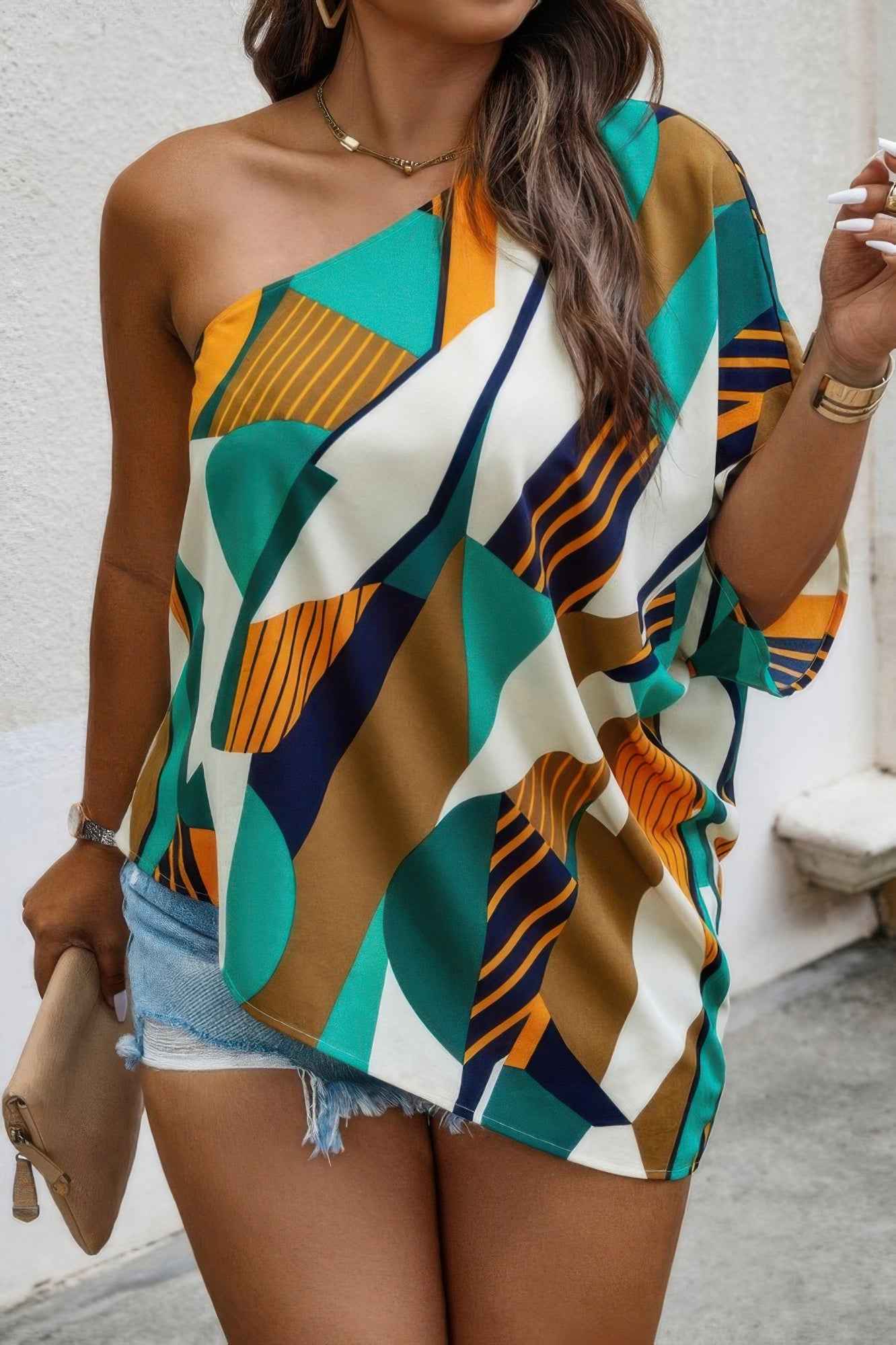 Plus Size One Shoulder Asymmetrical Hem Blouse Plus Size One Shoulder Asymmetrical Hem Blouse