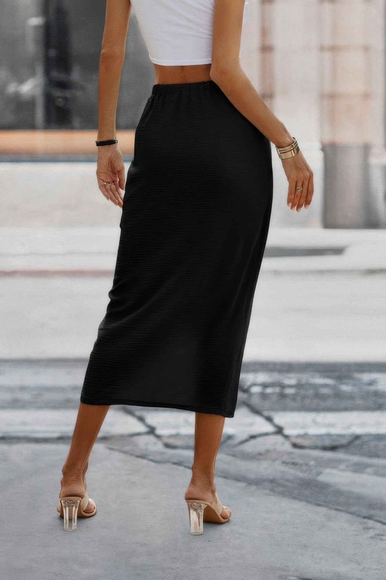 Solid Twist Wrap Assassin Fit Skirt Solid Twist Wrap Assassin Fit Skirt