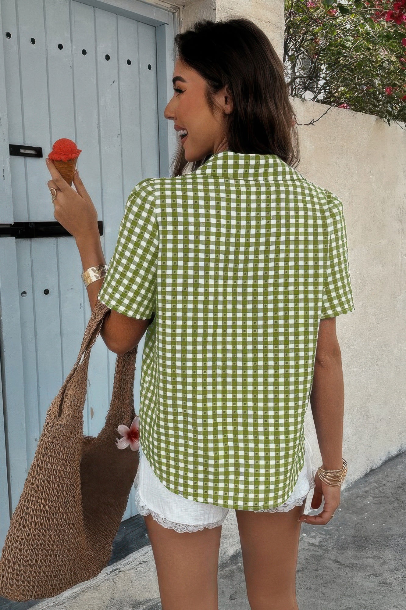 Plaid Short Sleeve Button Down Pocket Shirt product image