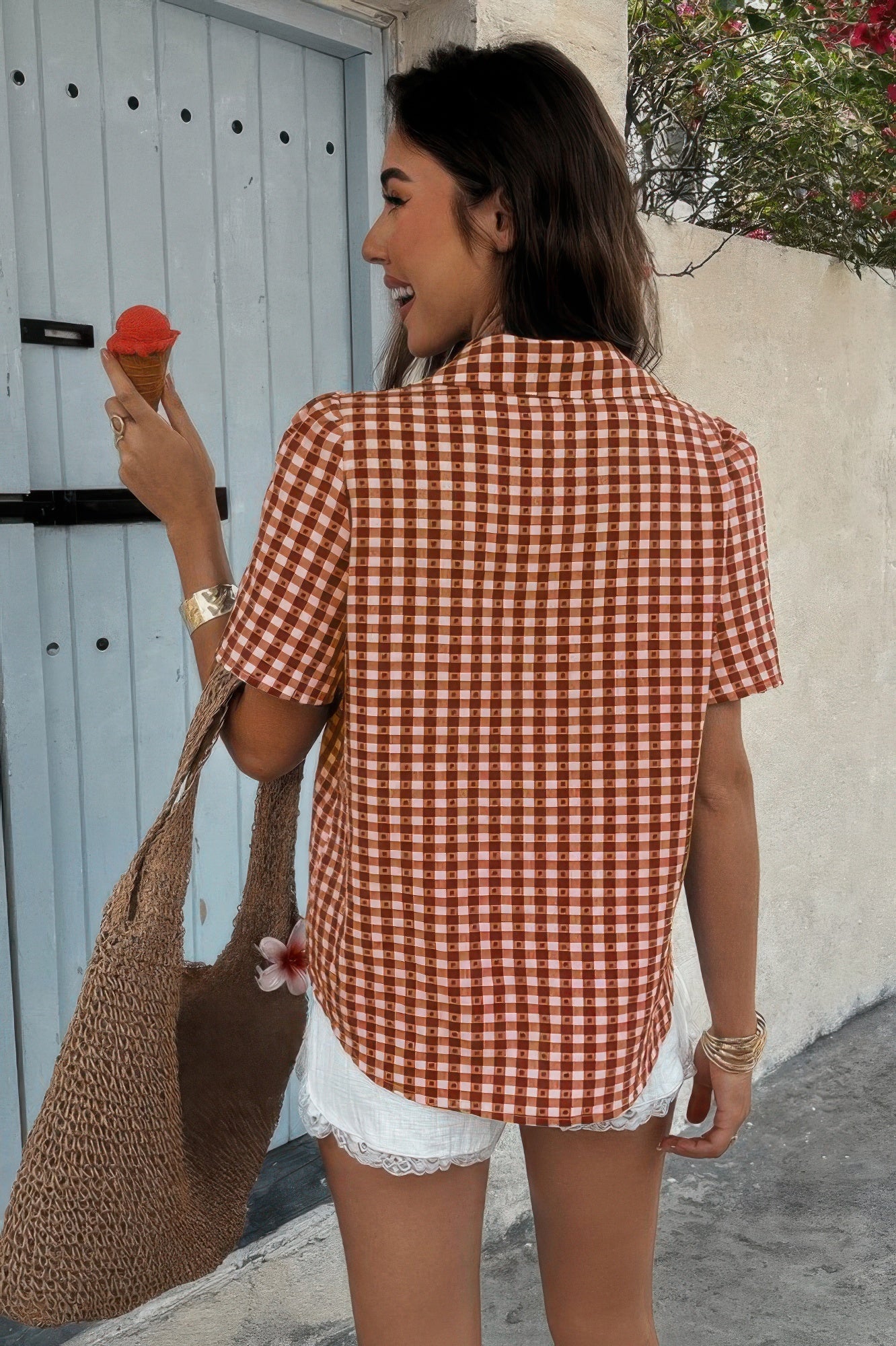 Plaid Short Sleeve Button Down Pocket Shirt product image