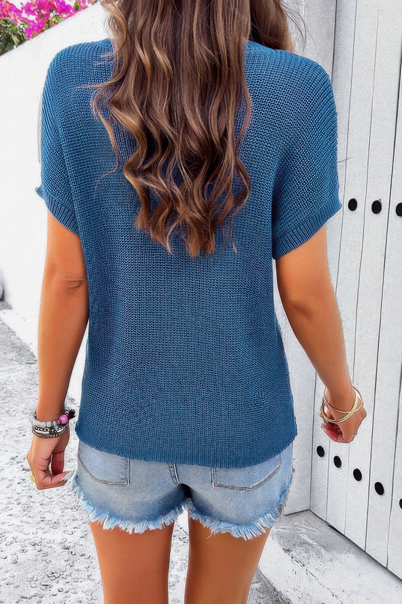 Pocket Knit Round Neck Loose Pullover Sweater product image