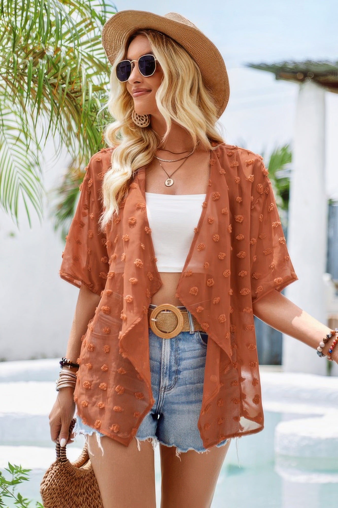 See Through Swiss Dot Loose Kimono product image