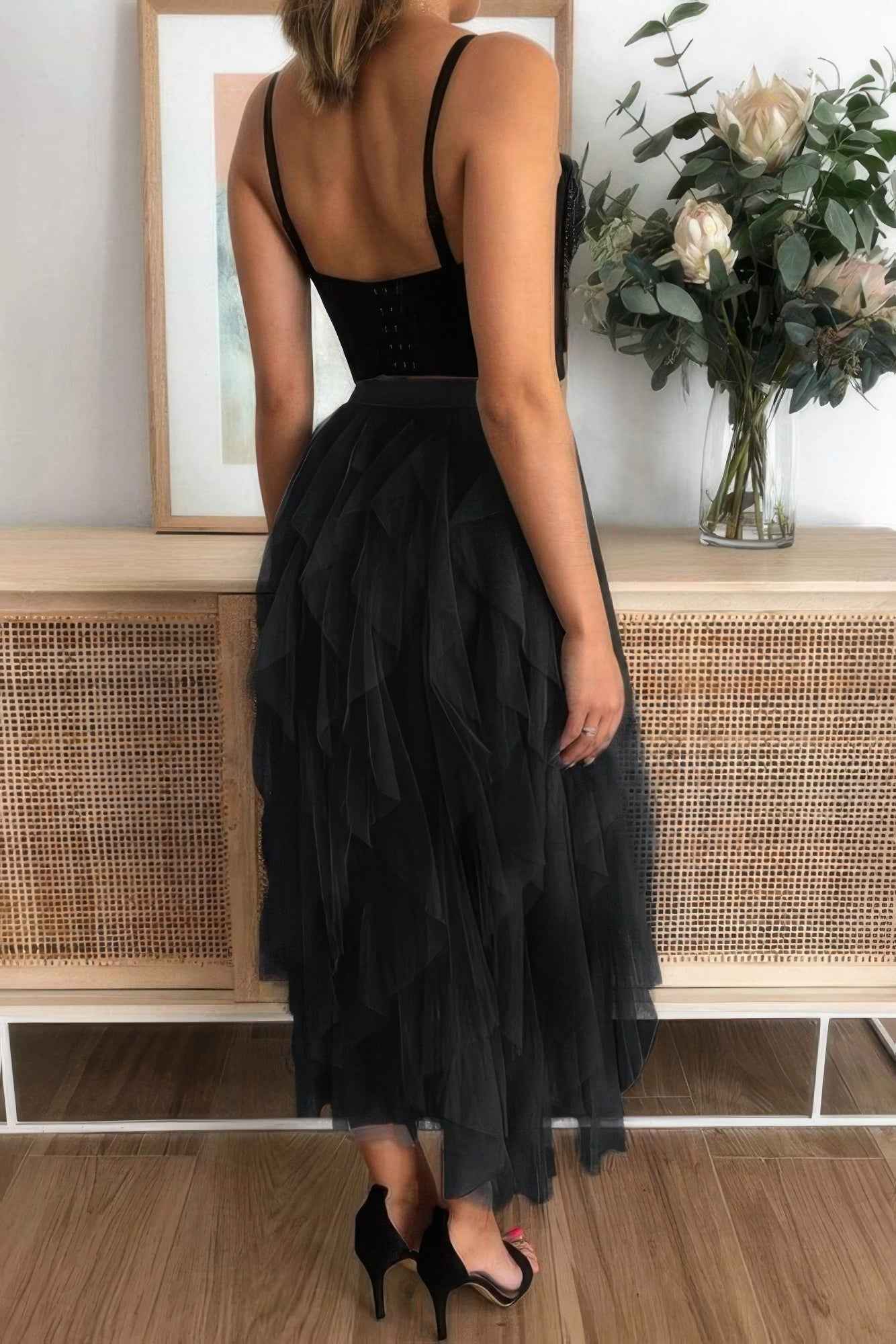 A Line Long Tulle Tiered Skirts A Line Long Tulle Tiered Skirts