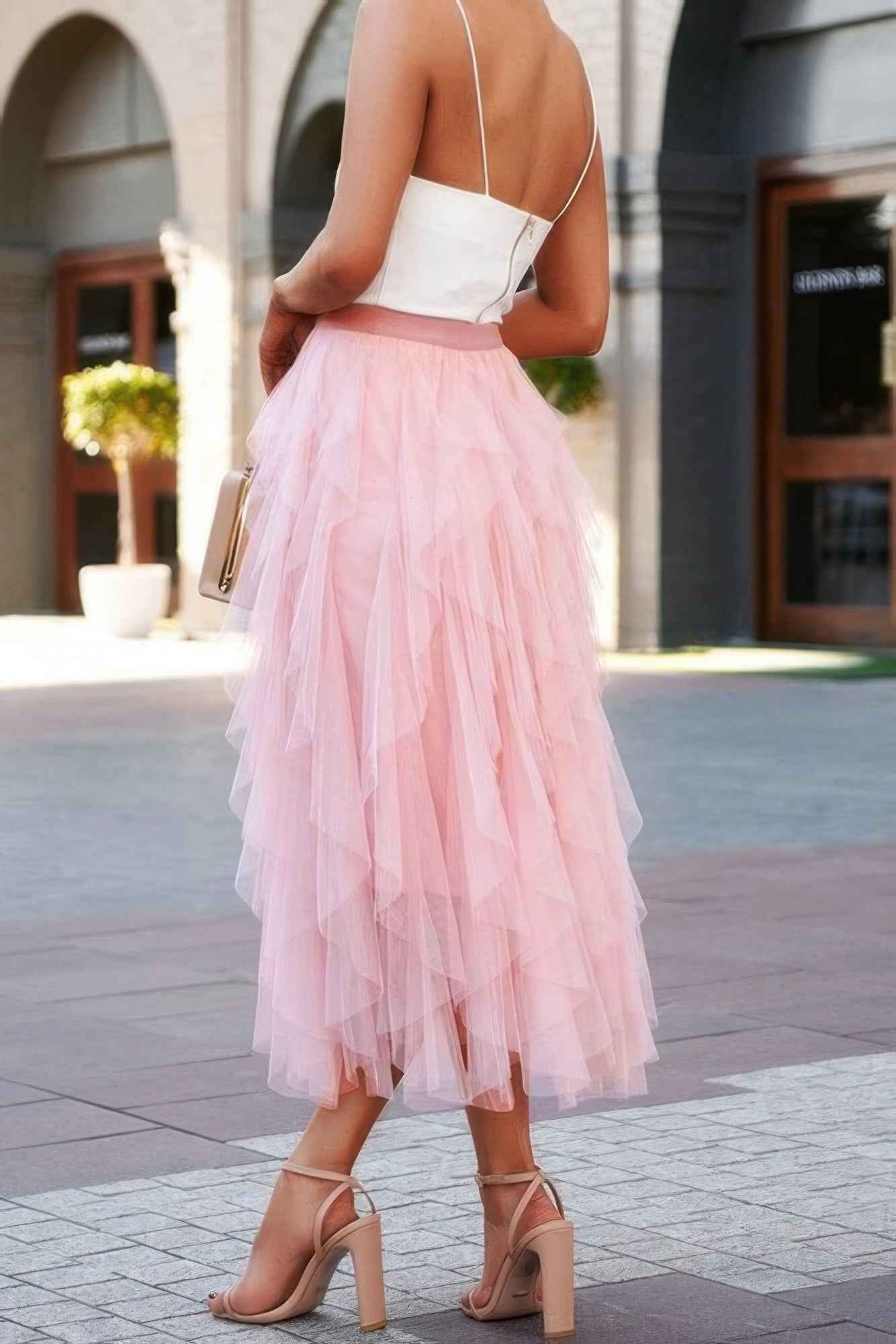 A Line Long Tulle Tiered Skirts A Line Long Tulle Tiered Skirts