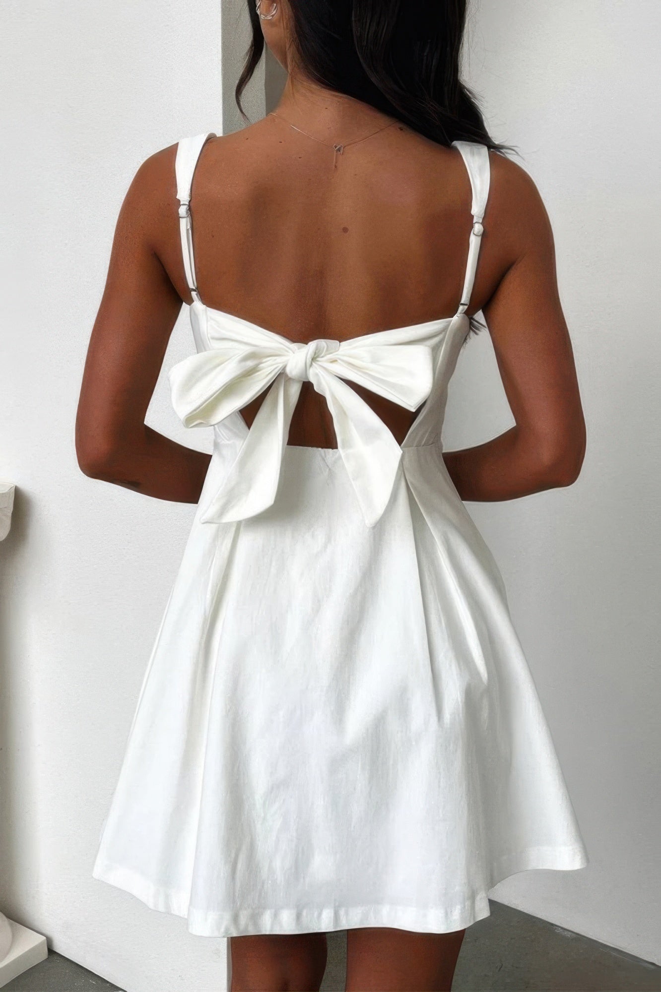 Solid Sleeveless Fit Wide Strap A Line Dress product image