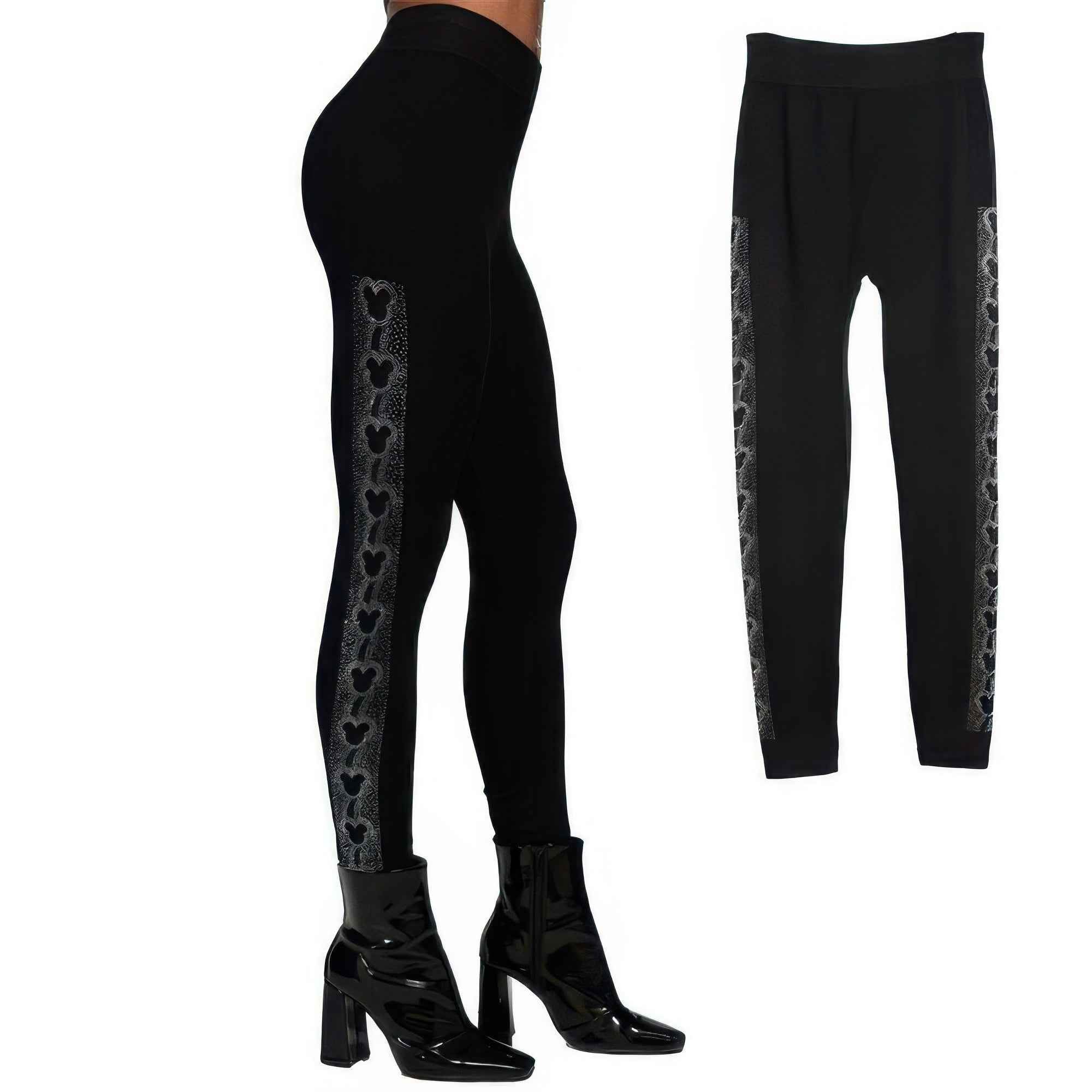 Mouse Ears Crystal Studded High Waisted Leggings Mouse Ears Crystal Studded High Waisted Leggings