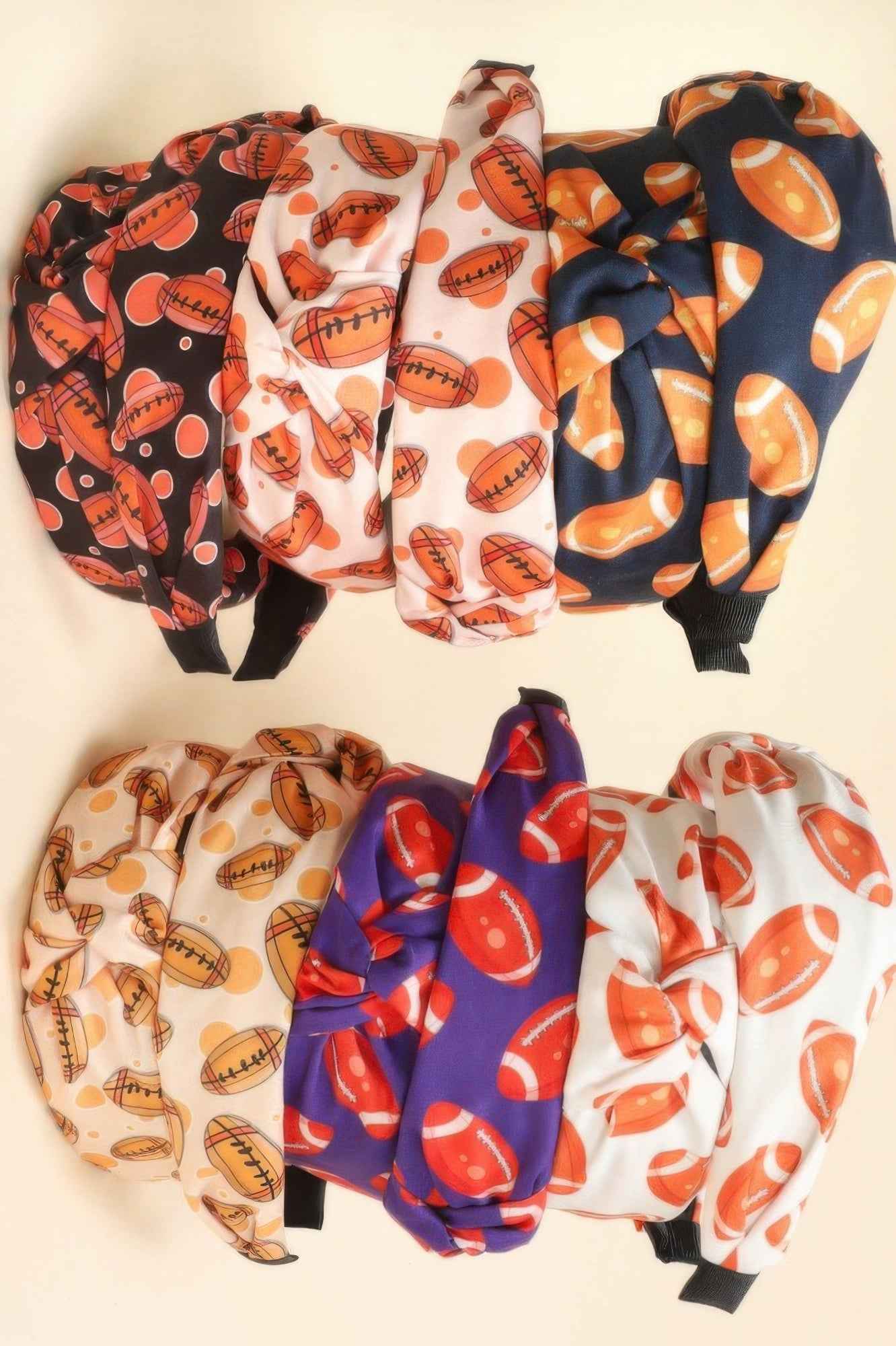 12pack Football Theme Top Knotted Headband 12pack Football Theme Top Knotted Headband