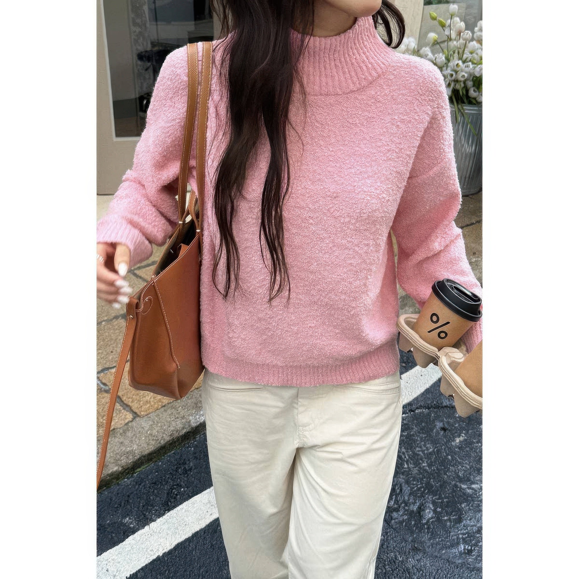 Soft Knit Roll Neck Long Sleeves Sweater product image