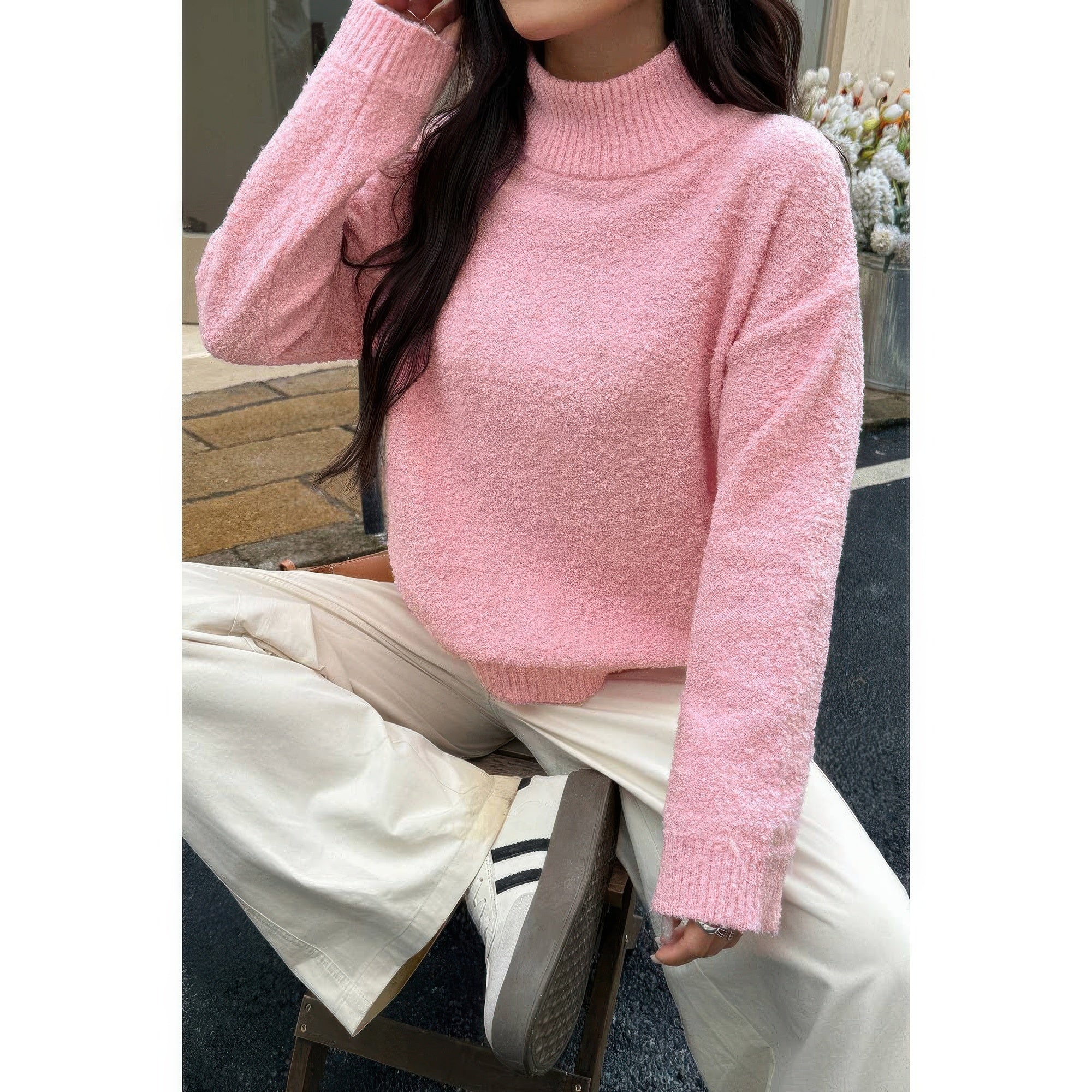 Soft Knit Roll Neck Long Sleeves Sweater product image