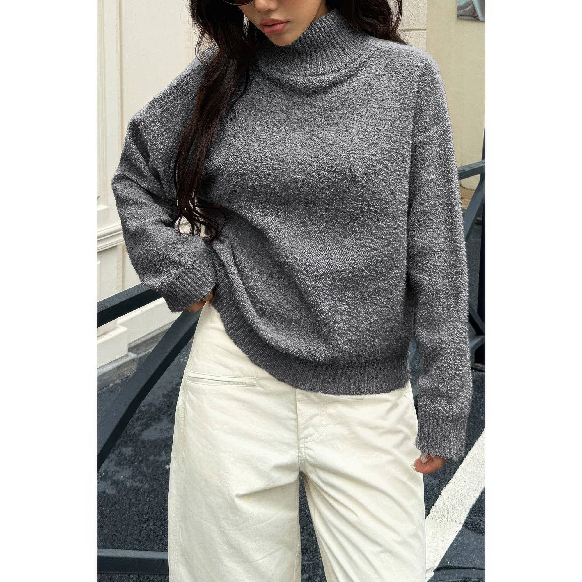 Soft Knit Roll Neck Long Sleeves Sweater product image